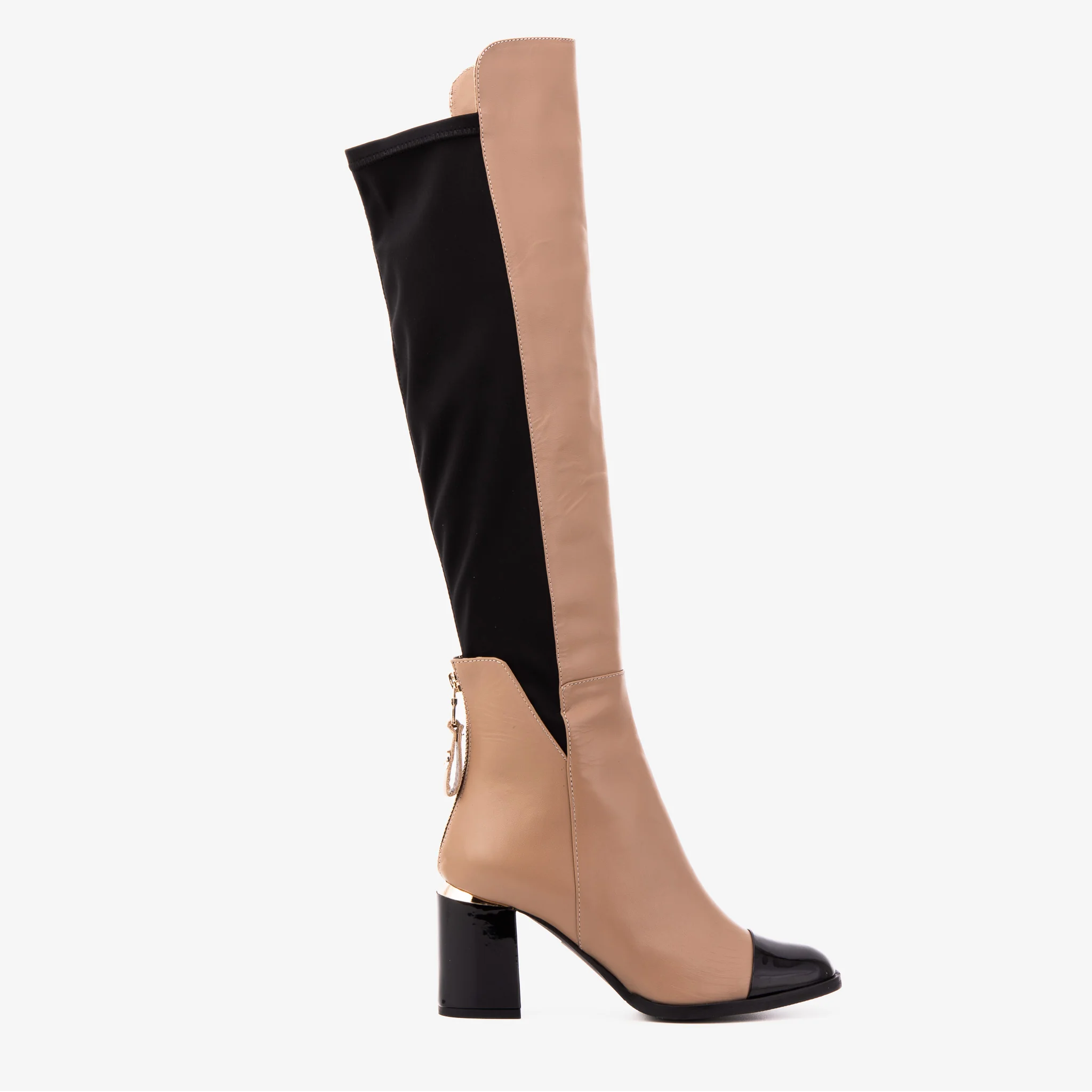 The Verona Cream Leather Knee High Women Boot - Image 2