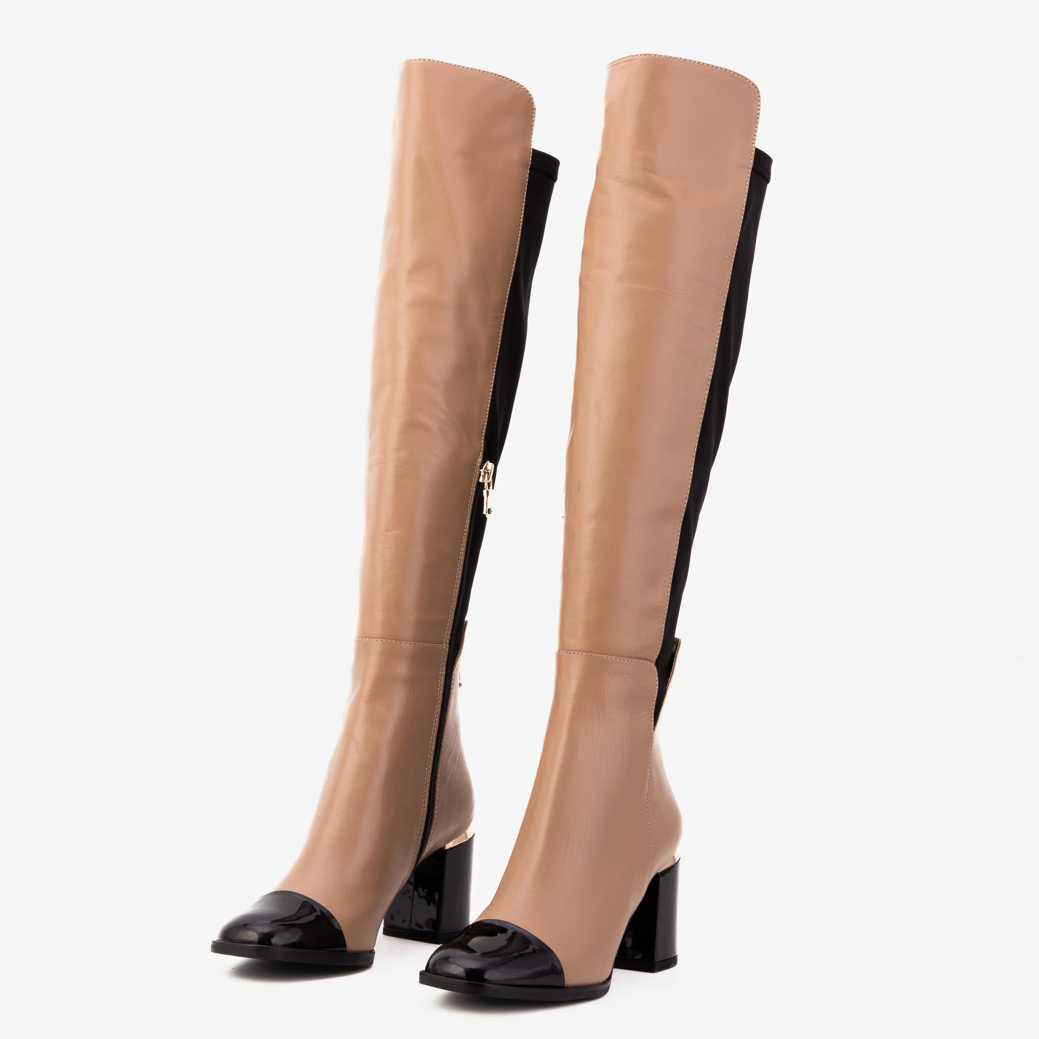 The Verona Cream Leather Knee High Women Boot - Image 3