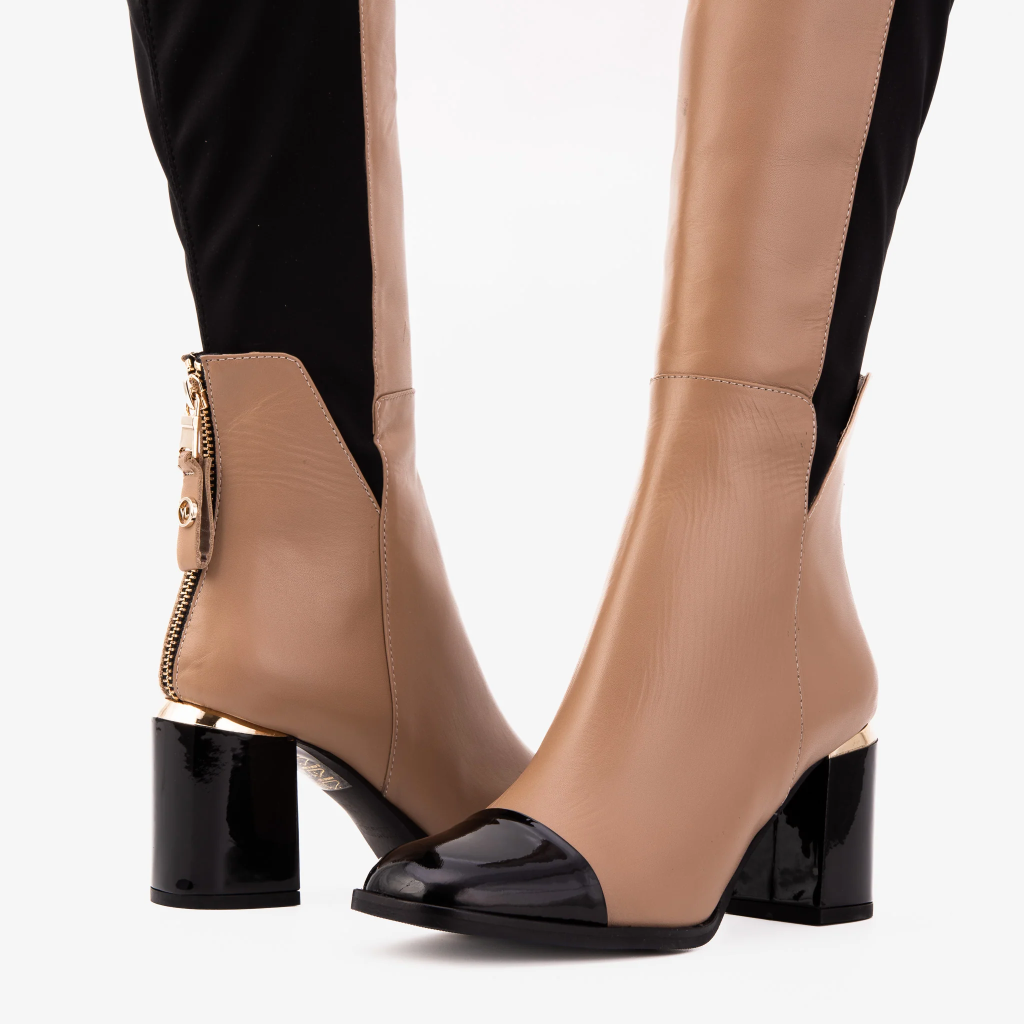 The Verona Cream Leather Knee High Women Boot - Image 4