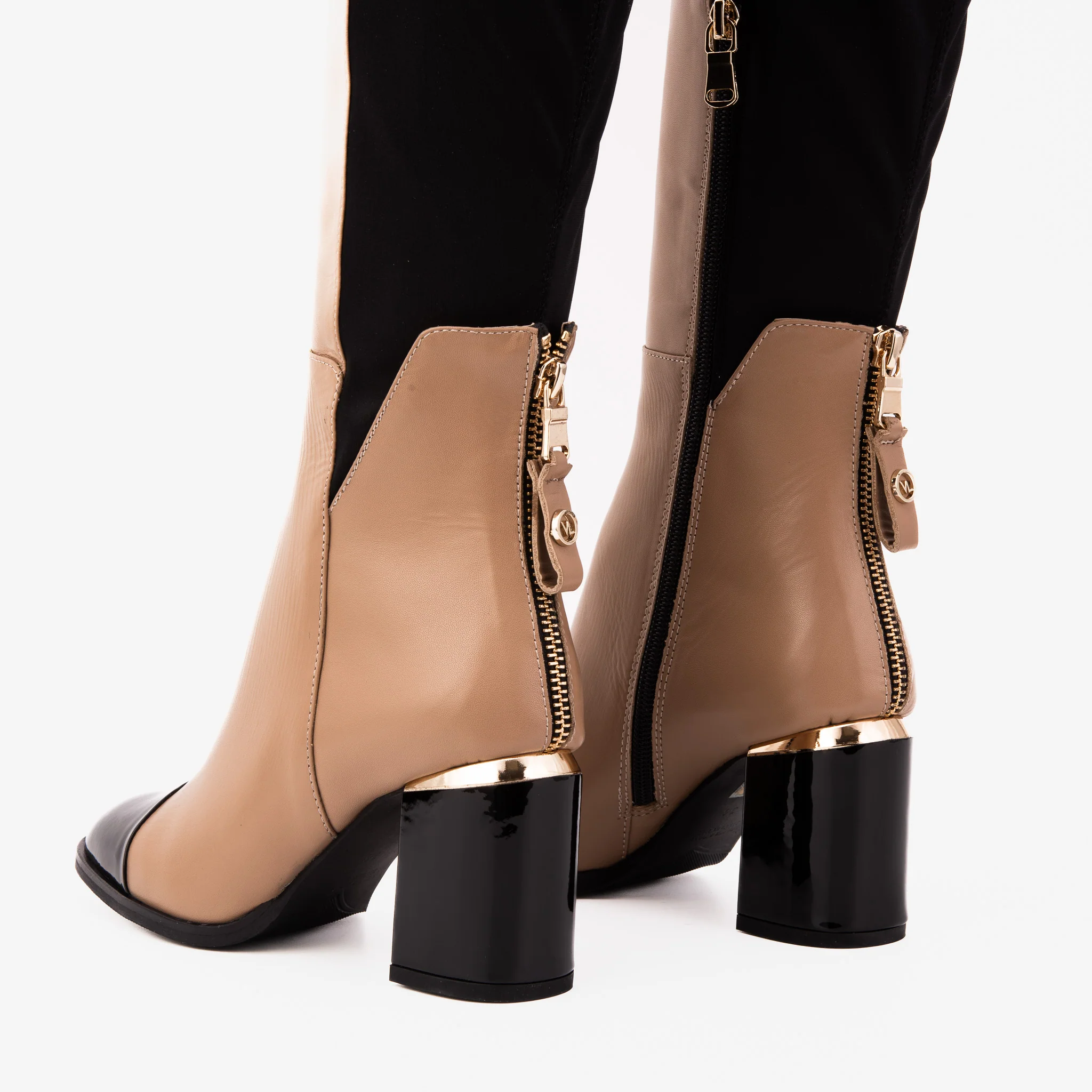 The Verona Cream Leather Knee High Women Boot - Image 9