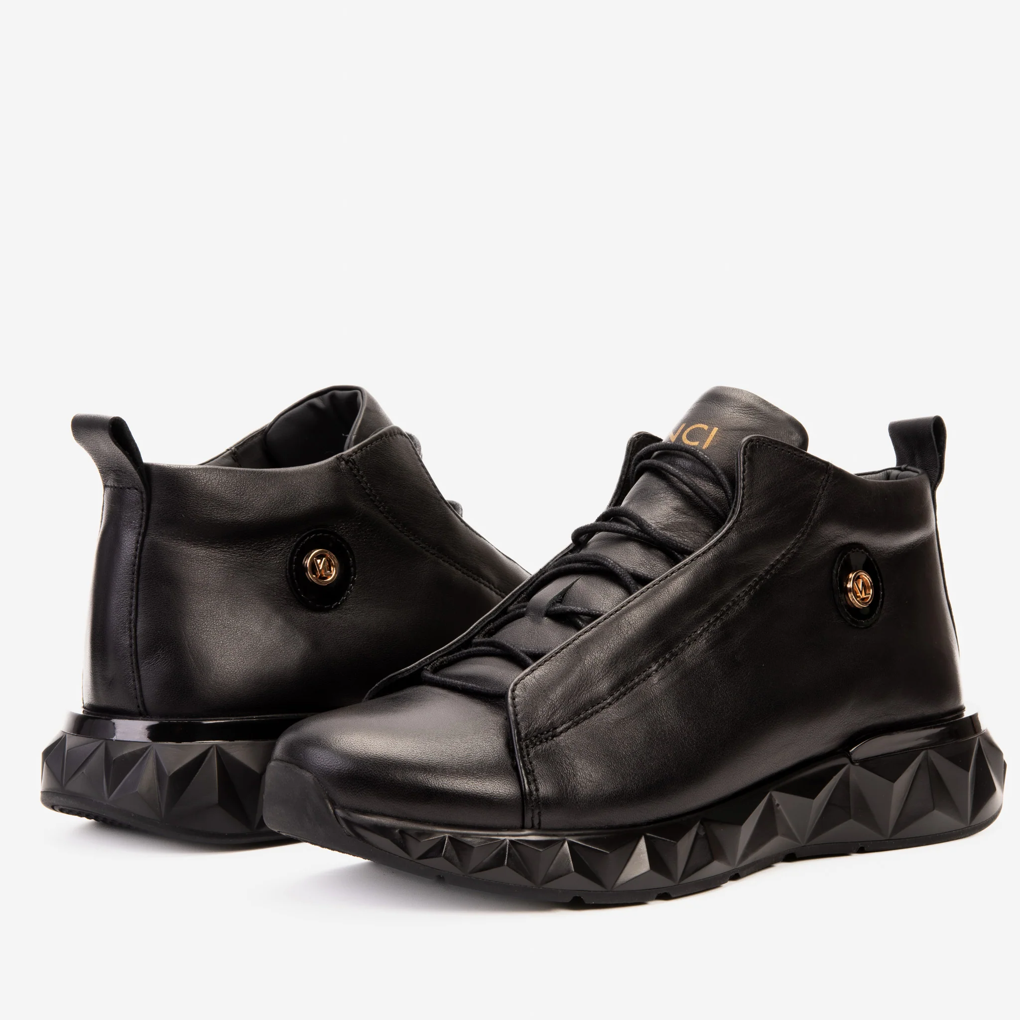 The Vertex Black Leather Men's Sneaker - Image 5