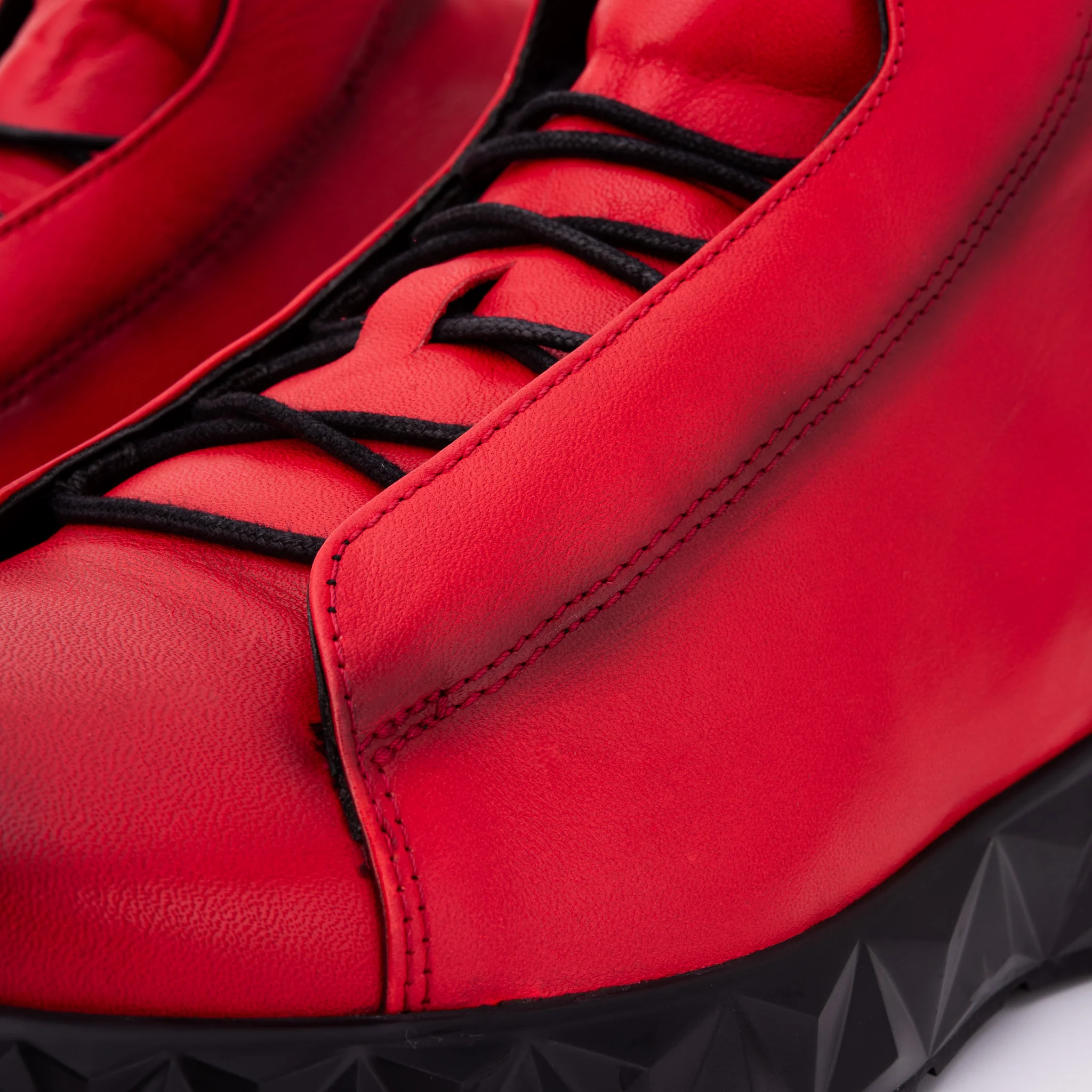 The Vertex Red Leather Men's Sneaker - Image 4