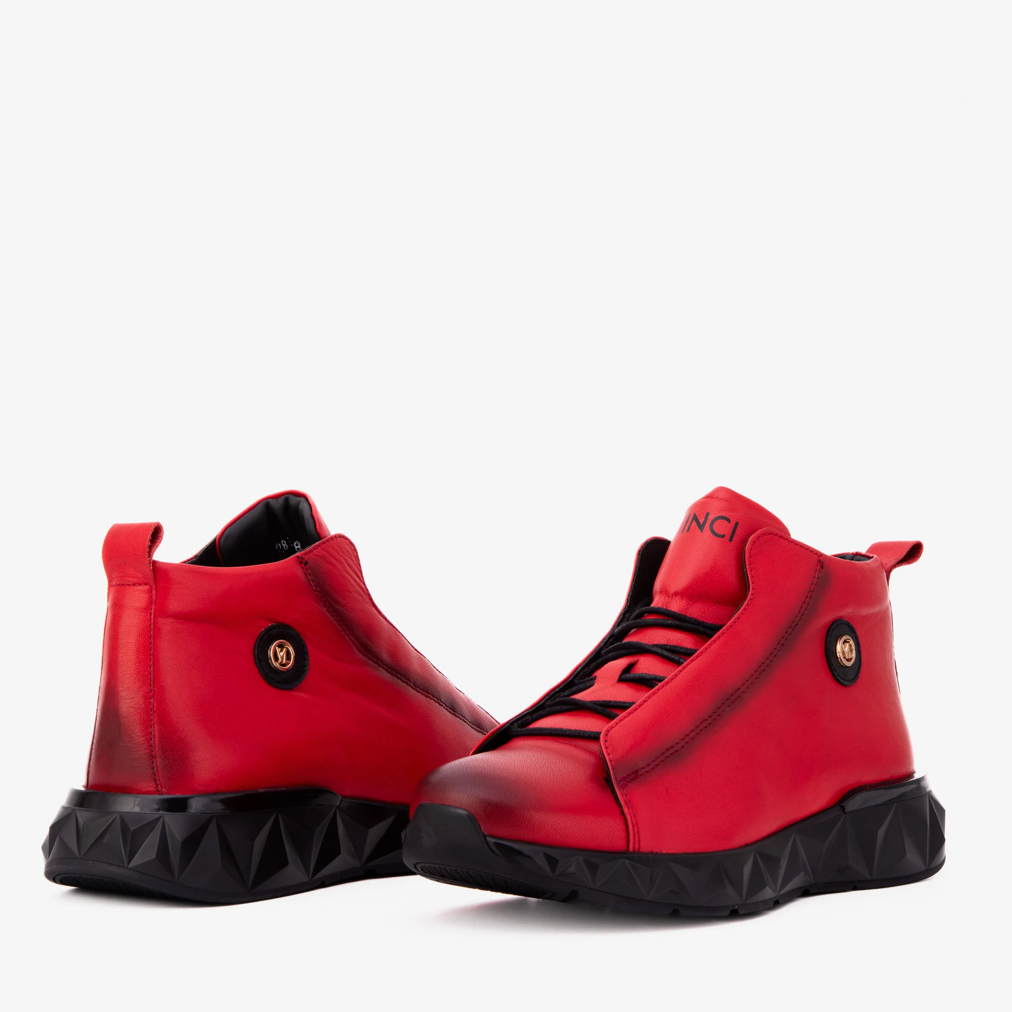 The Vertex Red Leather Men's Sneaker - Image 5
