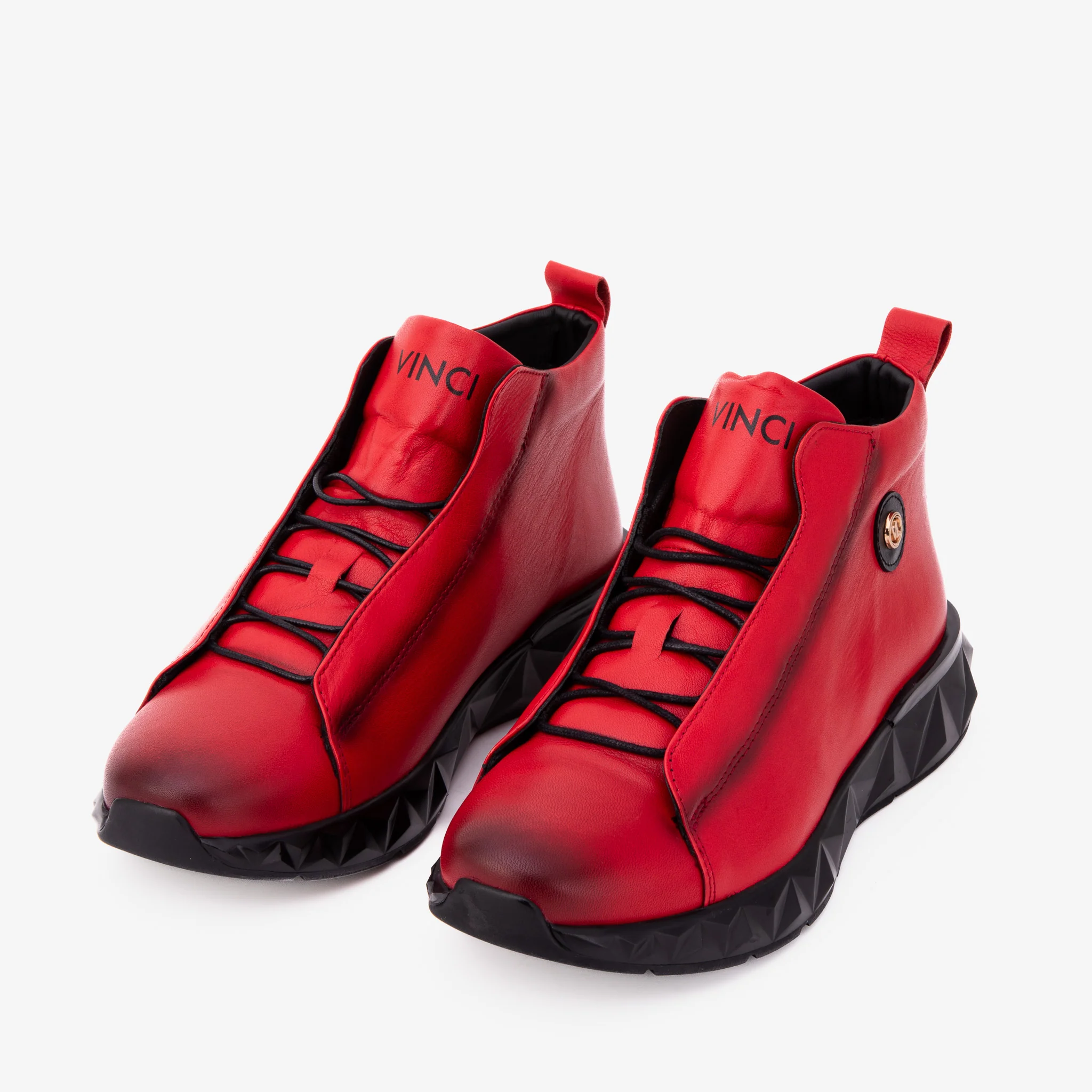 The Vertex Red Leather Men's Sneaker - Image 6