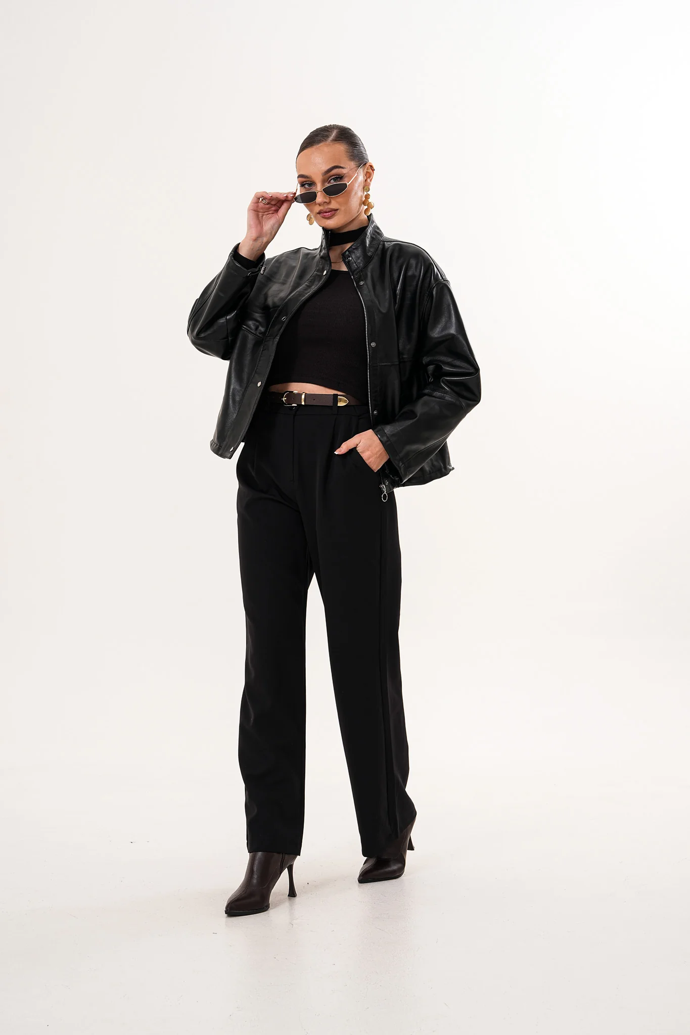 The Vesper Black Leather Women Jacket - Image 2