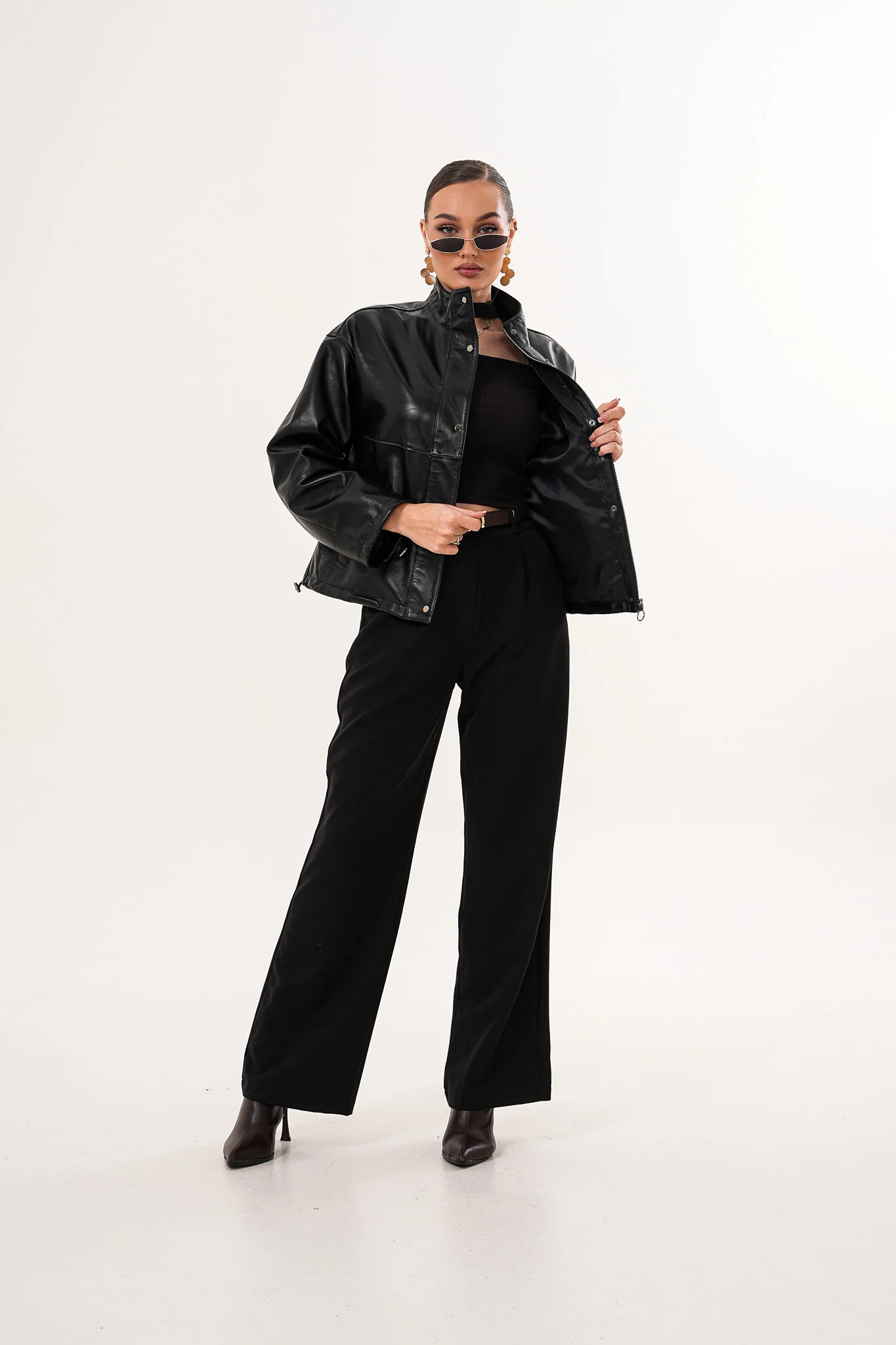 The Vesper Black Leather Women Jacket - Image 6
