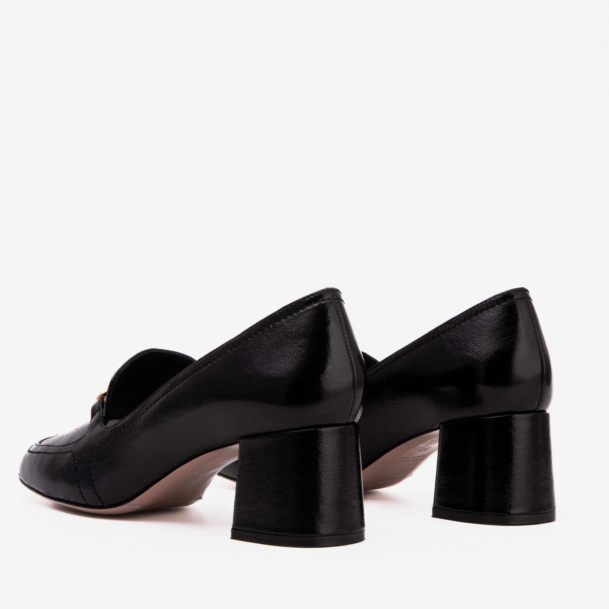 The Victoria Black Leather Block Heel Pump Women Shoe - Image 4