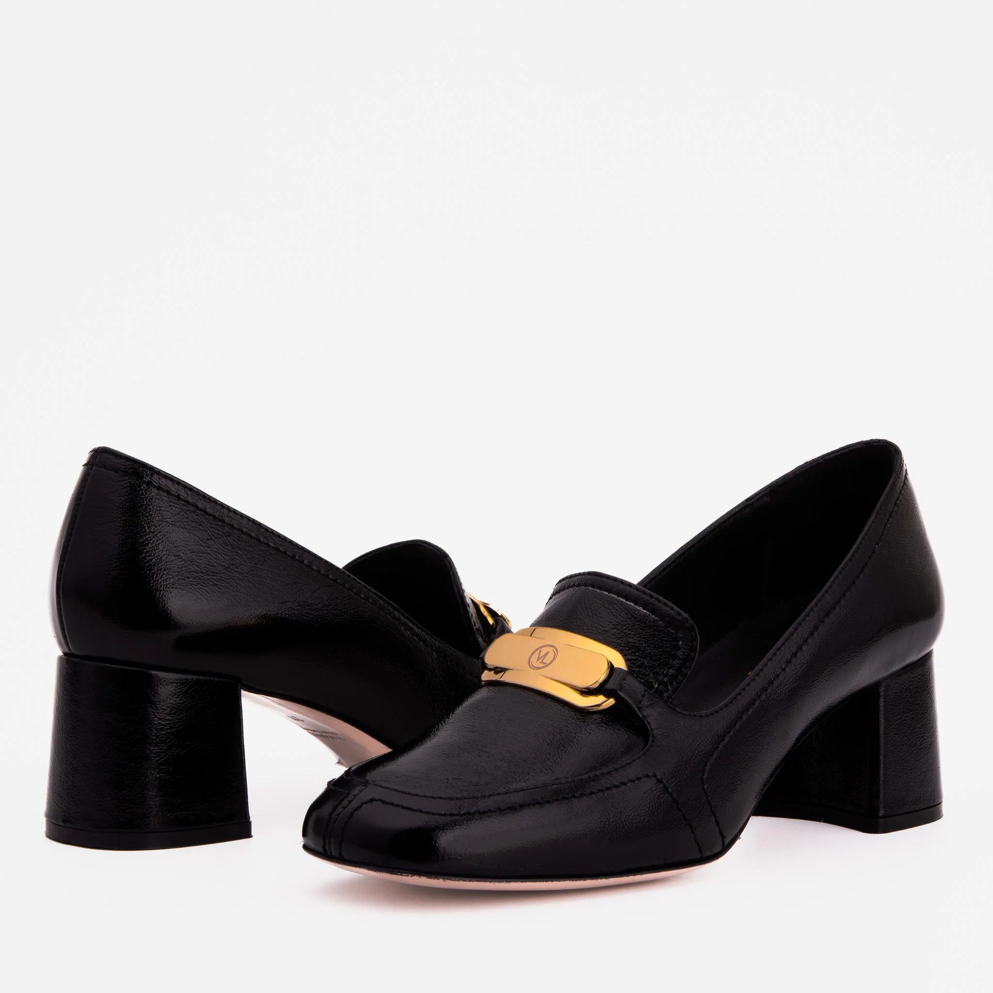 The Victoria Black Leather Block Heel Pump Women Shoe - Image 7