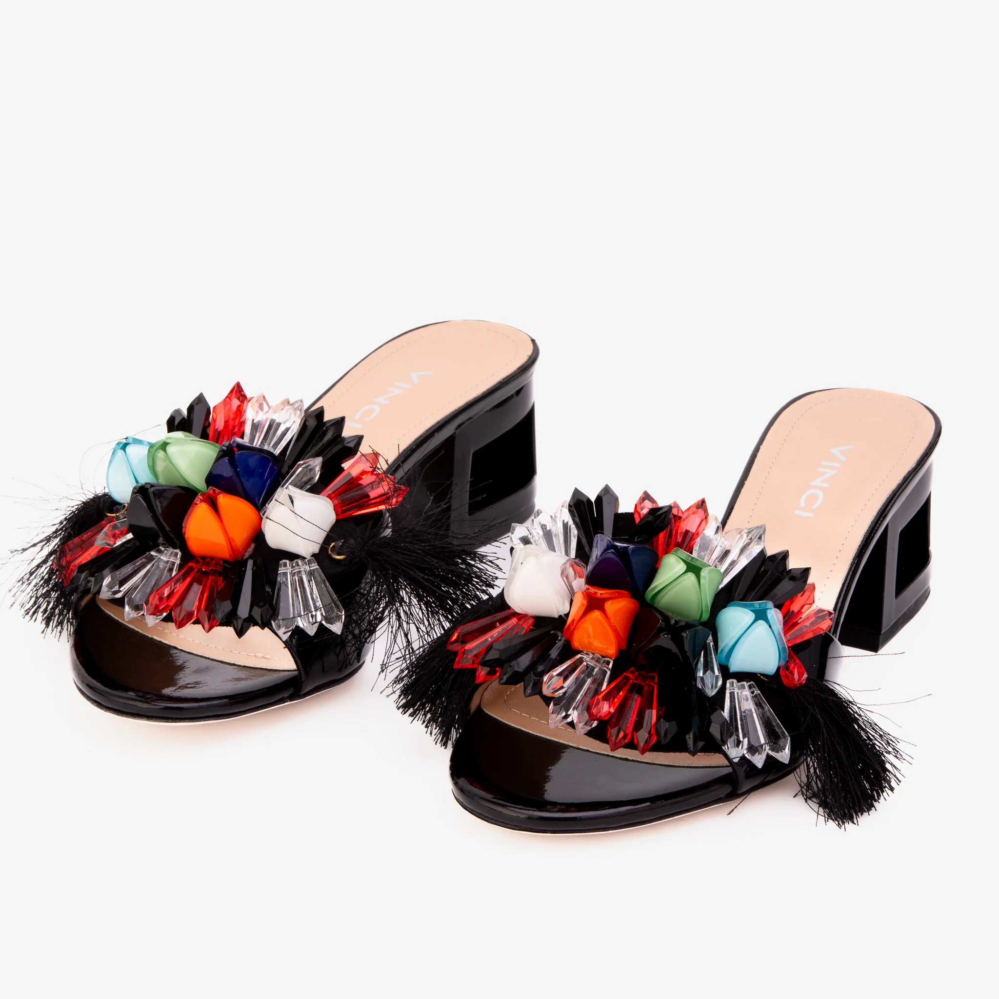 The Vigo Black Leather Block Heel Women Sandal - Image 7