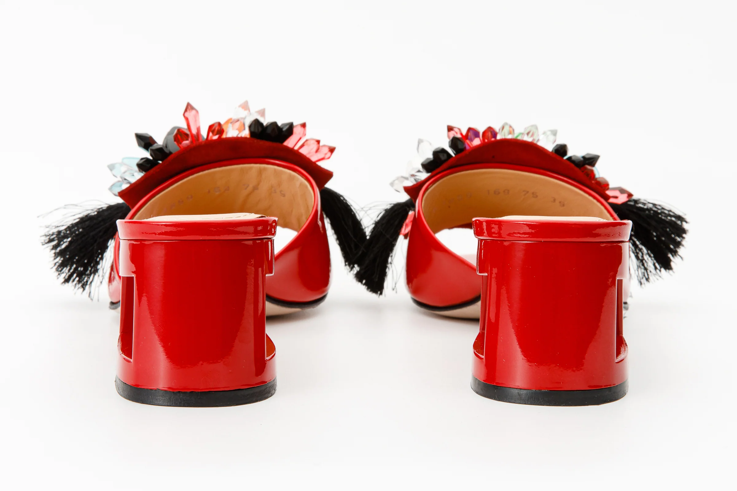 The Vigo Red Leather Block Heel Women Sandal - Image 4