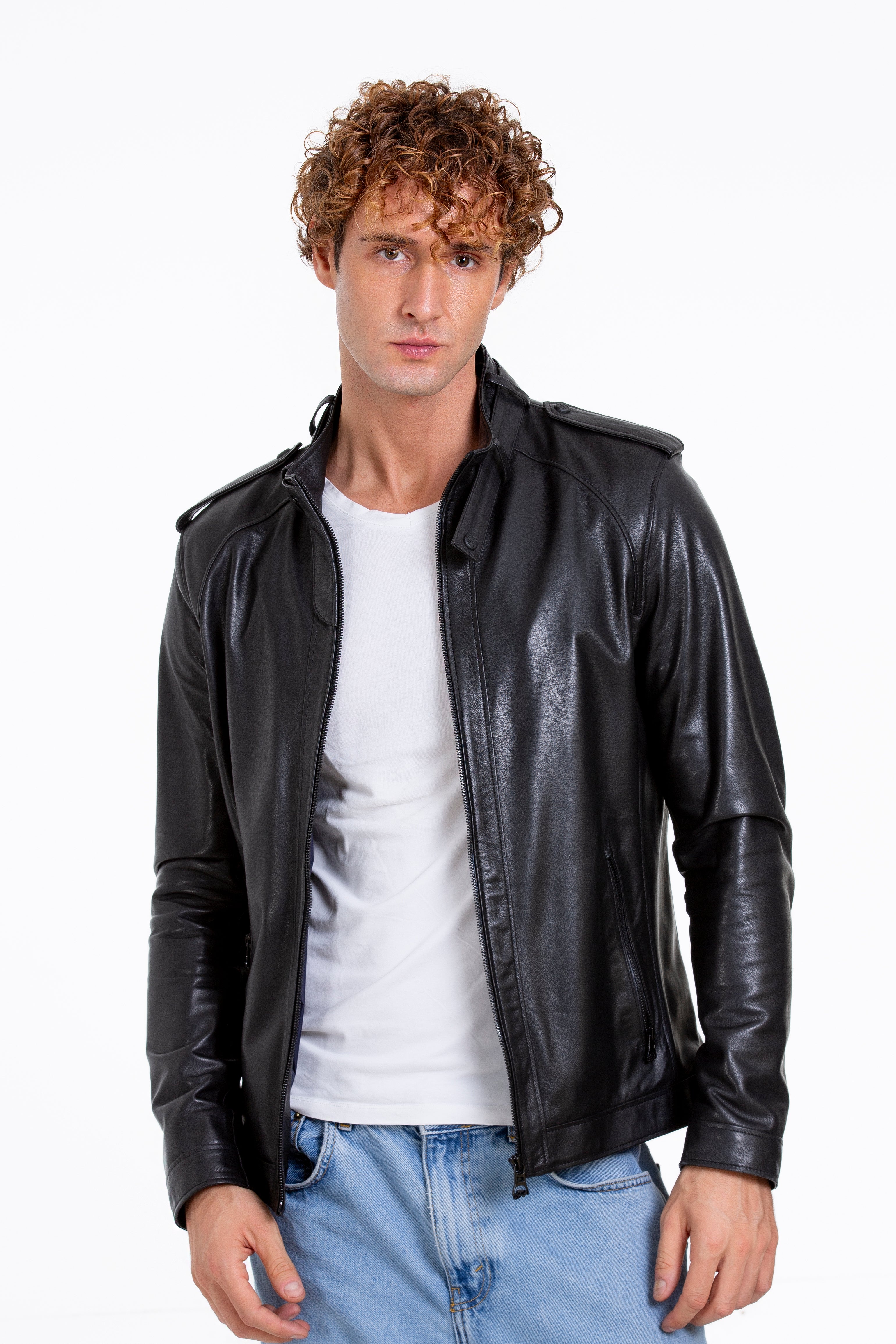 The Vinohrady Black Leather Men Jacket - Image 2
