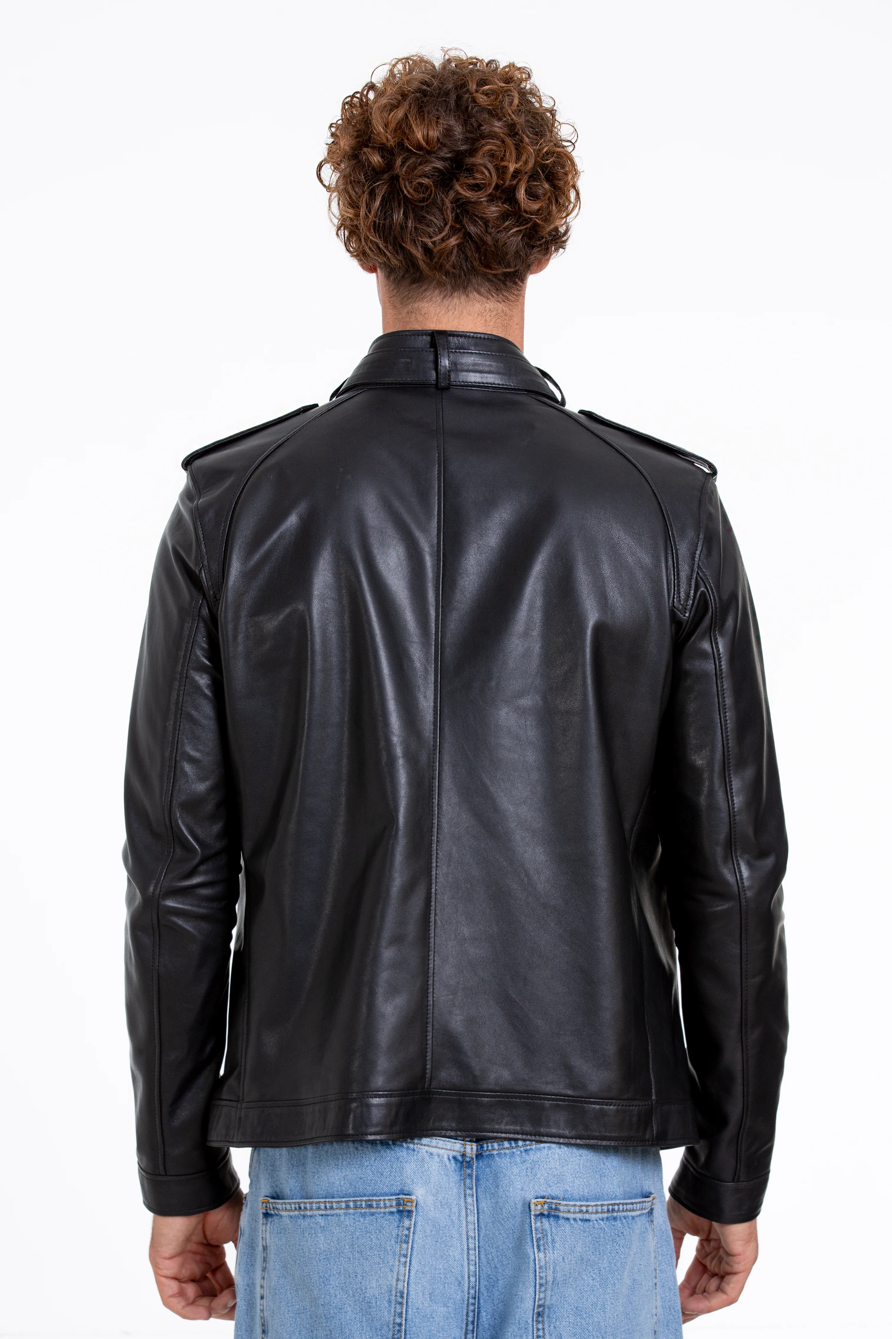 The Vinohrady Black Leather Men Jacket - Image 5