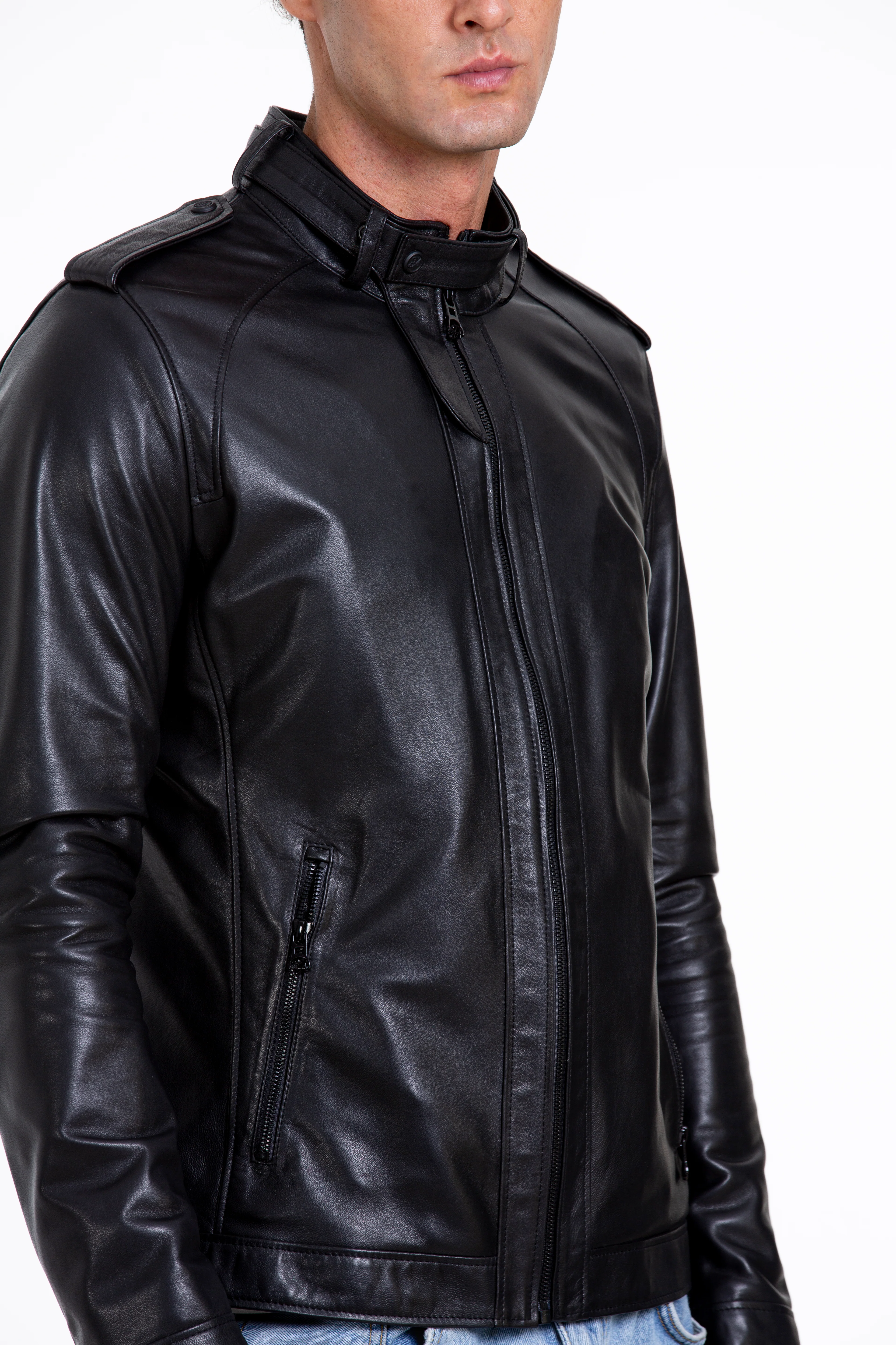 The Vinohrady Black Leather Men Jacket - Image 7