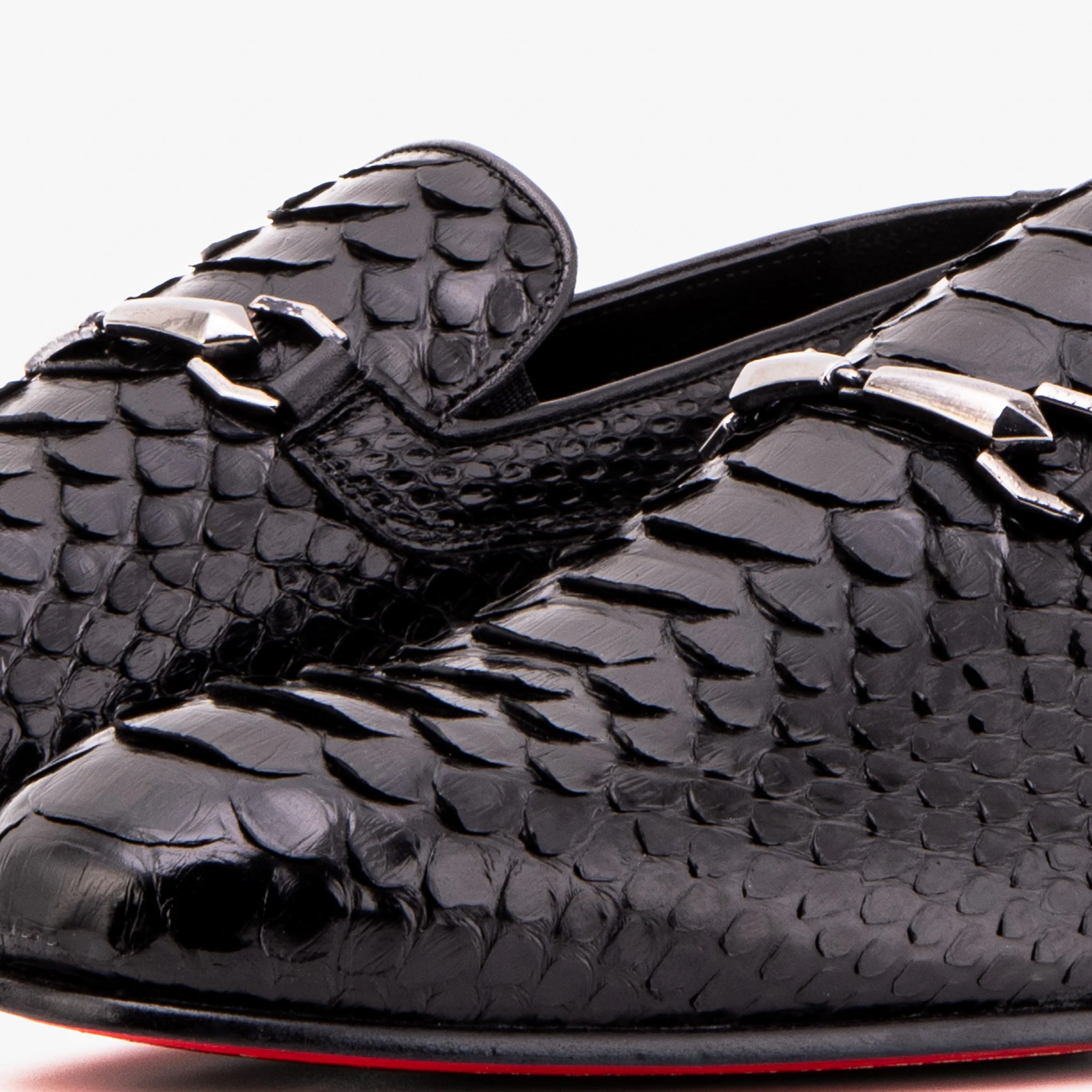 The Viper Black Python Skin Leather Bit Loafer Men Shoe - Image 3