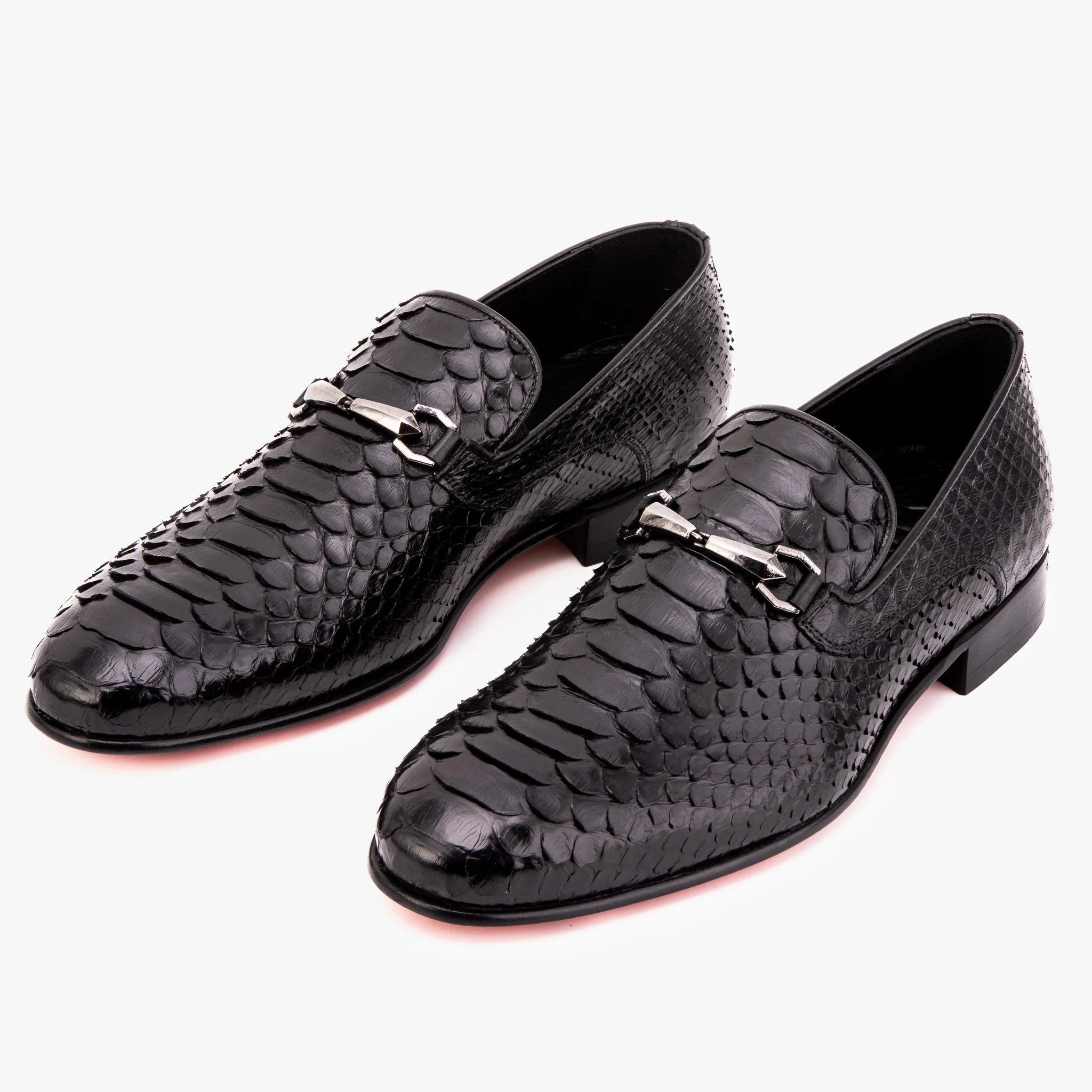 The Viper Black Python Skin Leather Bit Loafer Men Shoe - Image 4