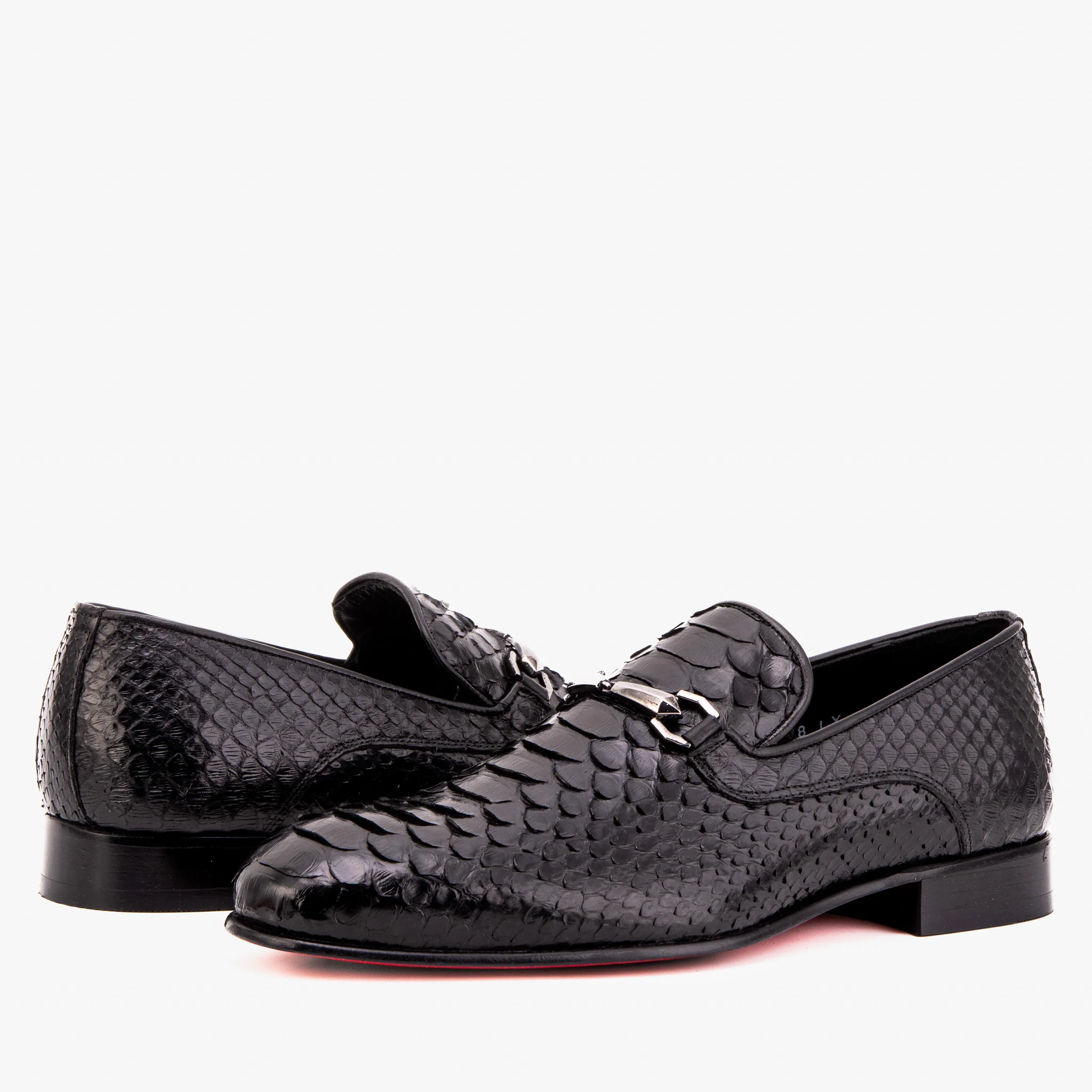 The Viper Black Python Skin Leather Bit Loafer Men Shoe - Image 5