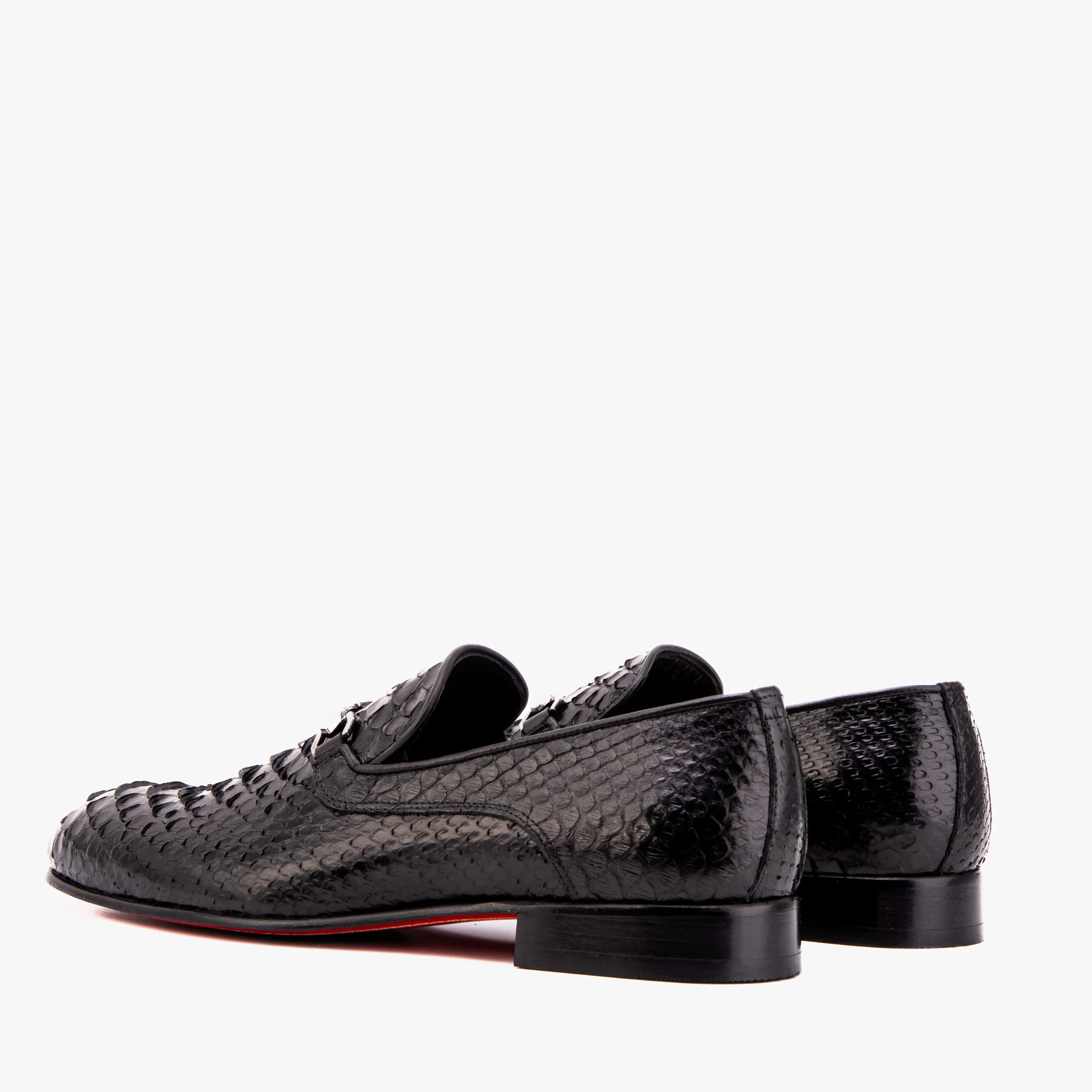 The Viper Black Python Skin Leather Bit Loafer Men Shoe - Image 6