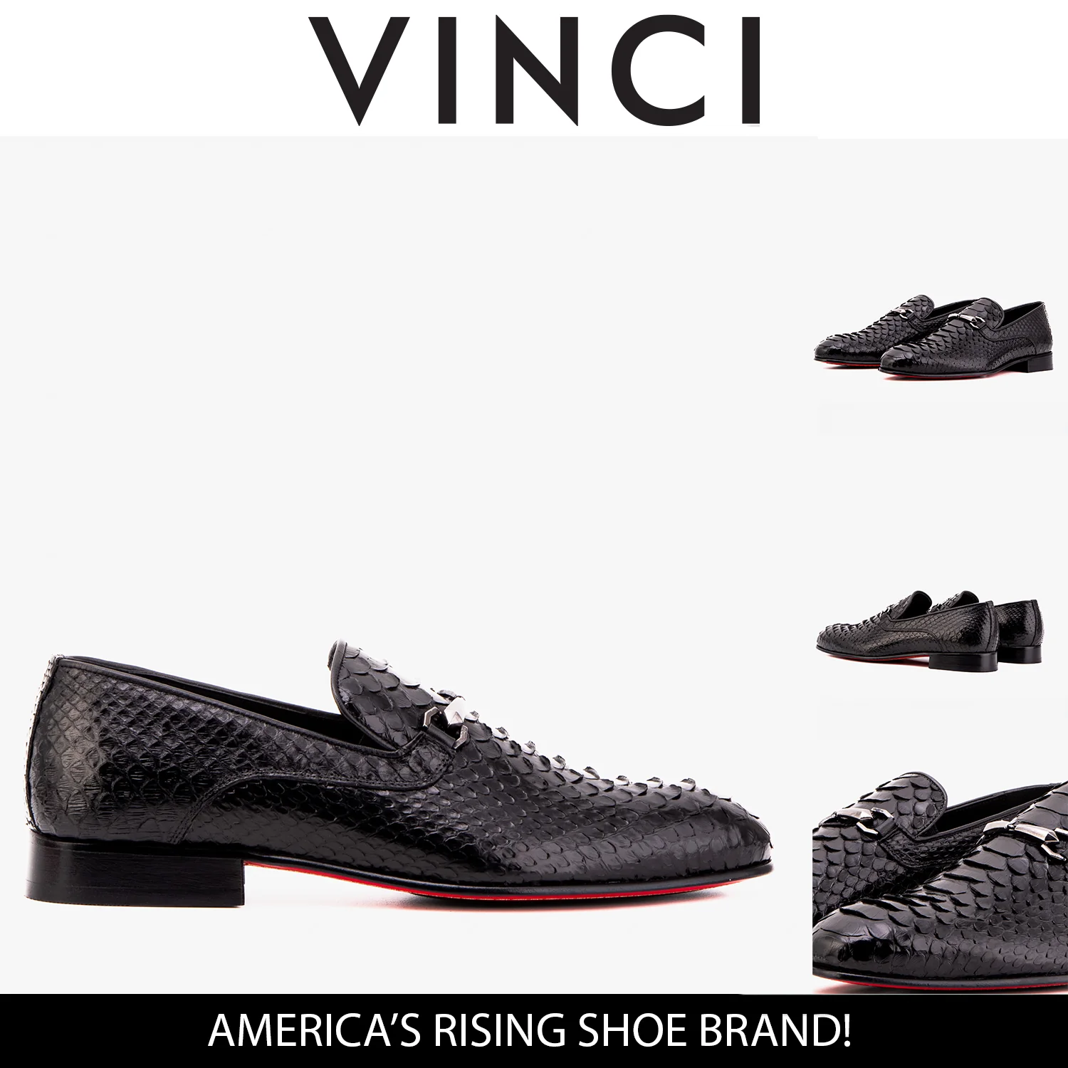 The Viper Black Python Skin Leather Bit Loafer Men Shoe - Image 7