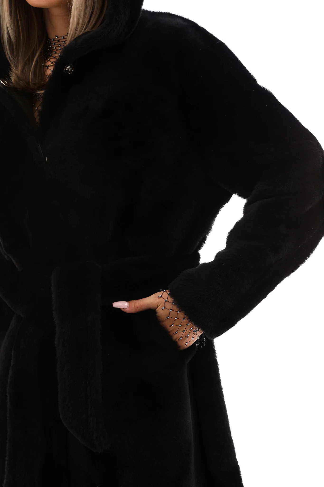 The Virella Reversible Hooded Shearling Leather Jacket - Image 4