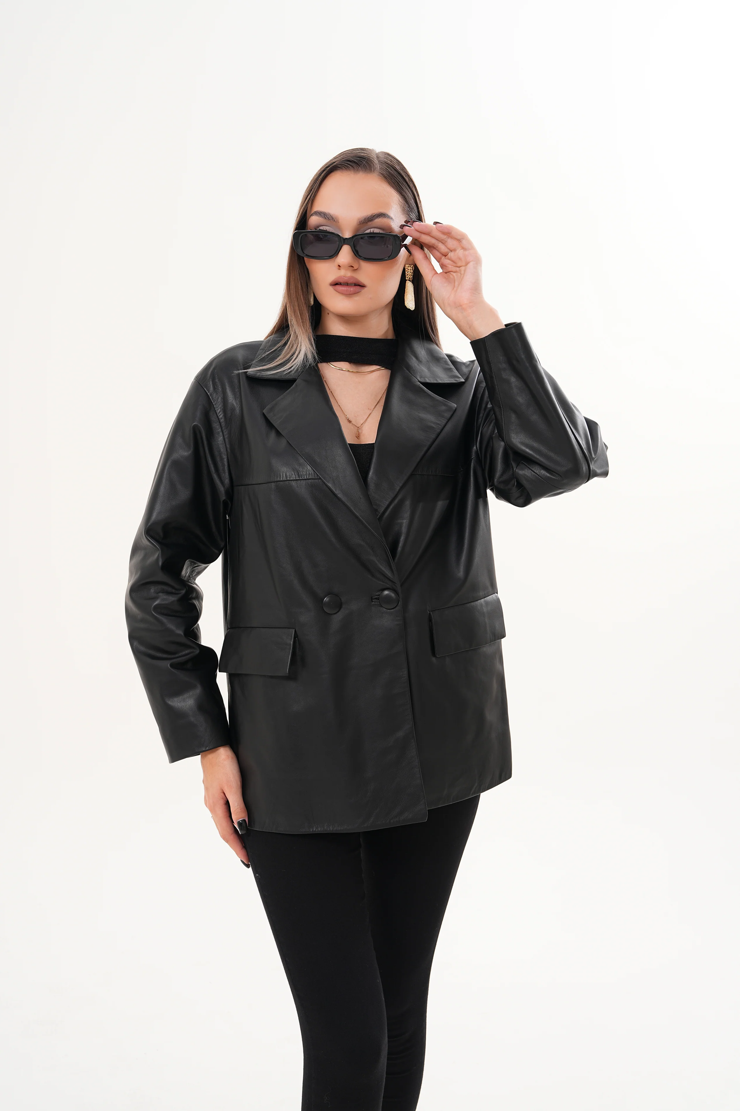 The Viva Black Leather Women Jacket - Image 2