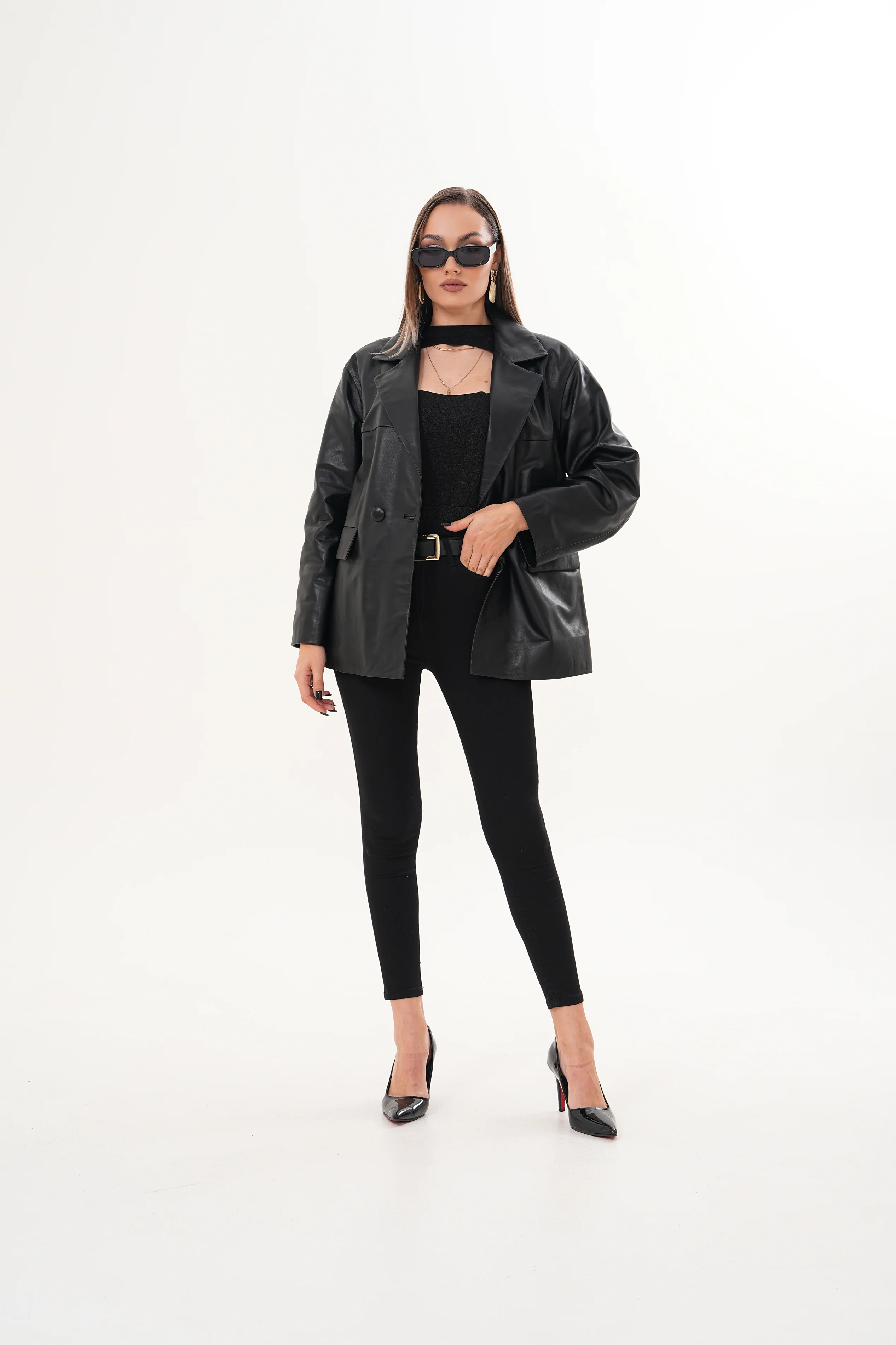 The Viva Black Leather Women Jacket - Image 8