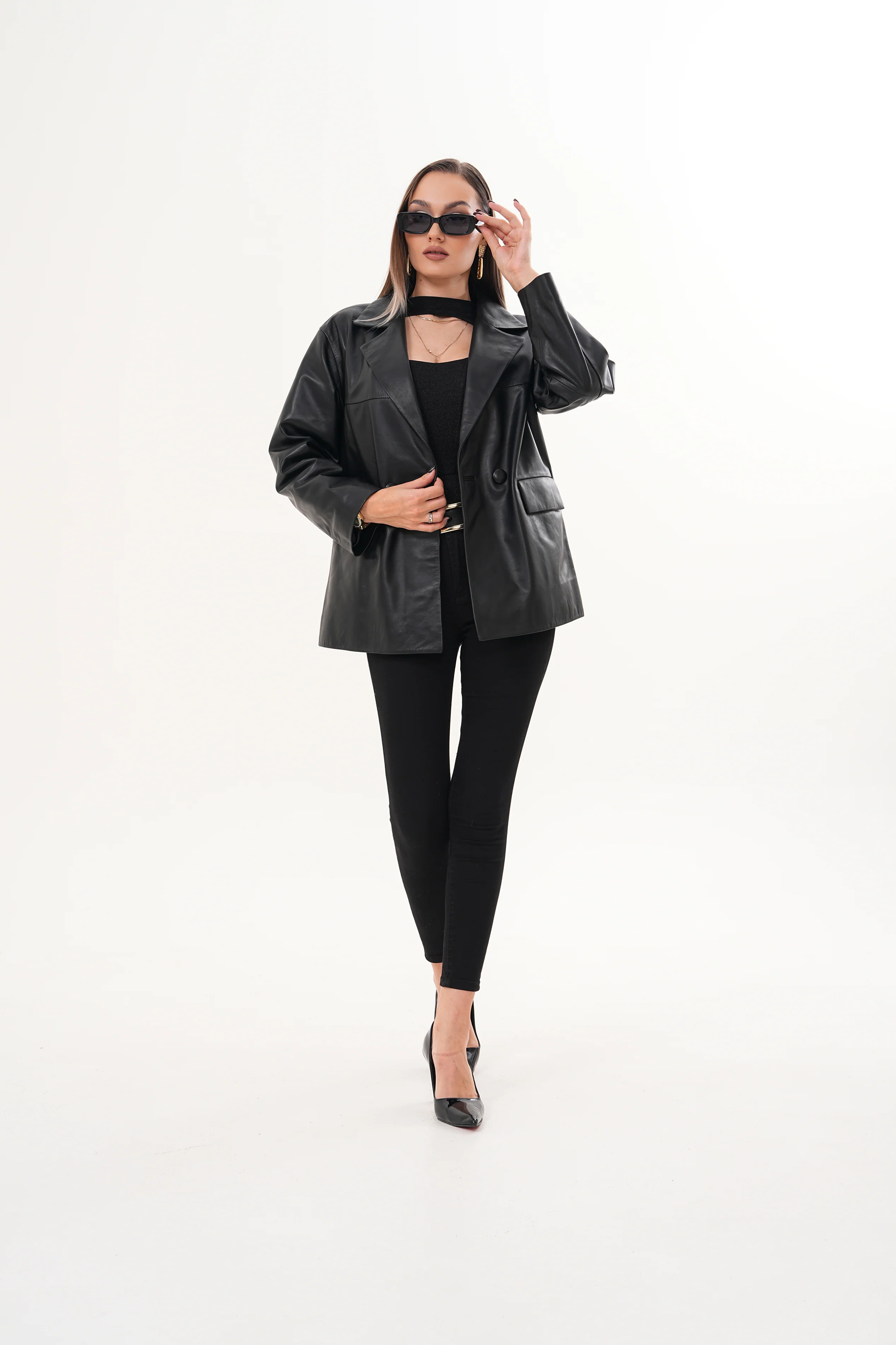 The Viva Black Leather Women Jacket - Image 9