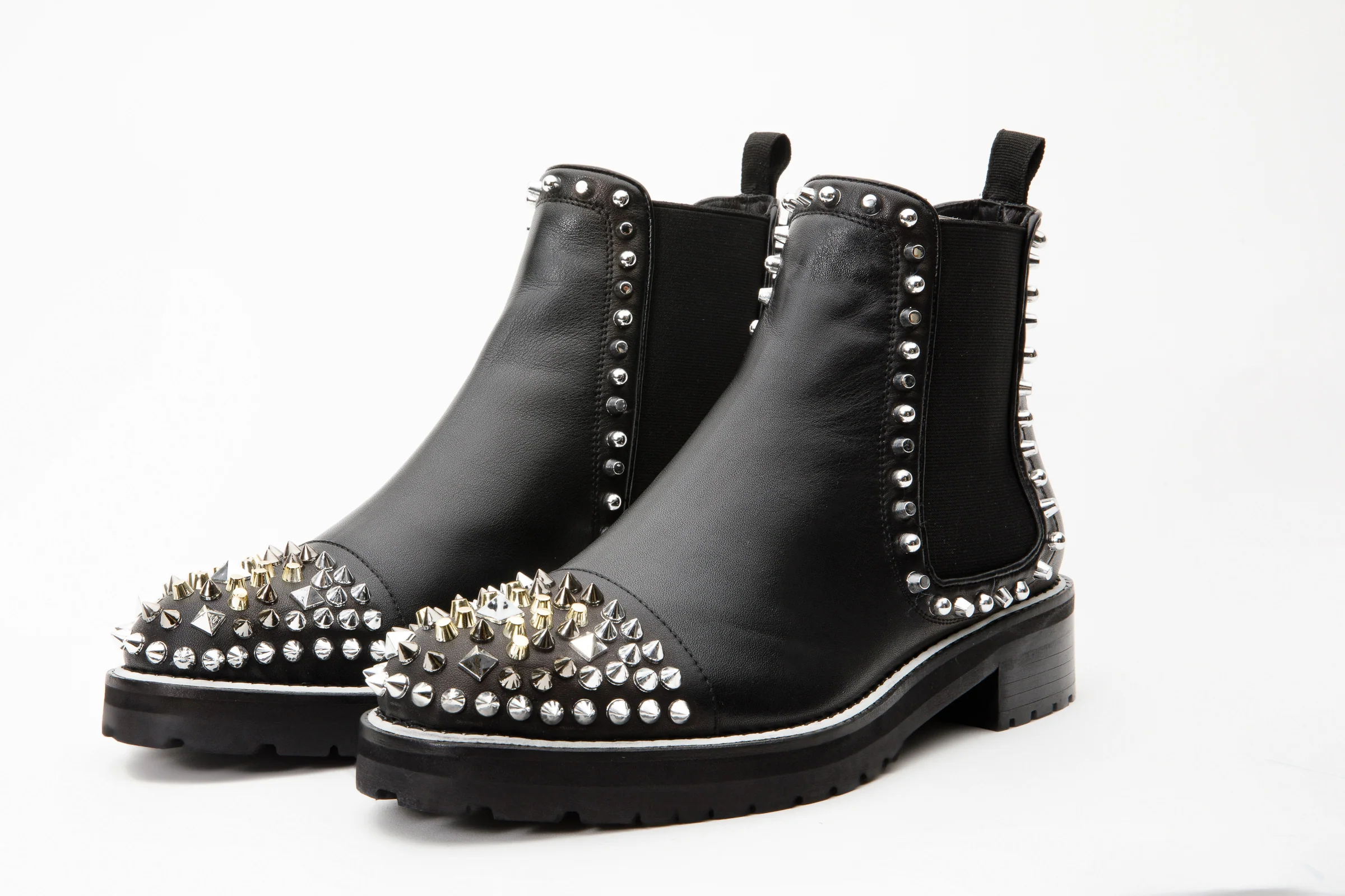 The Vuvulane Black Spike Leather Ankle Women Boot - Image 6