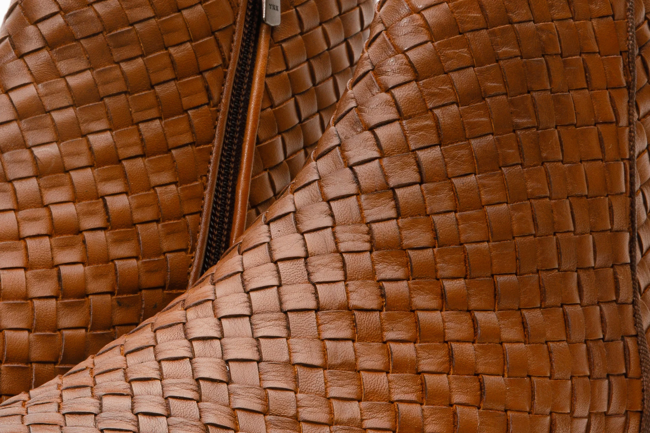The Wellington Tan Handwoven Leather Men Boot with a Zipper Final Sale! - Image 6