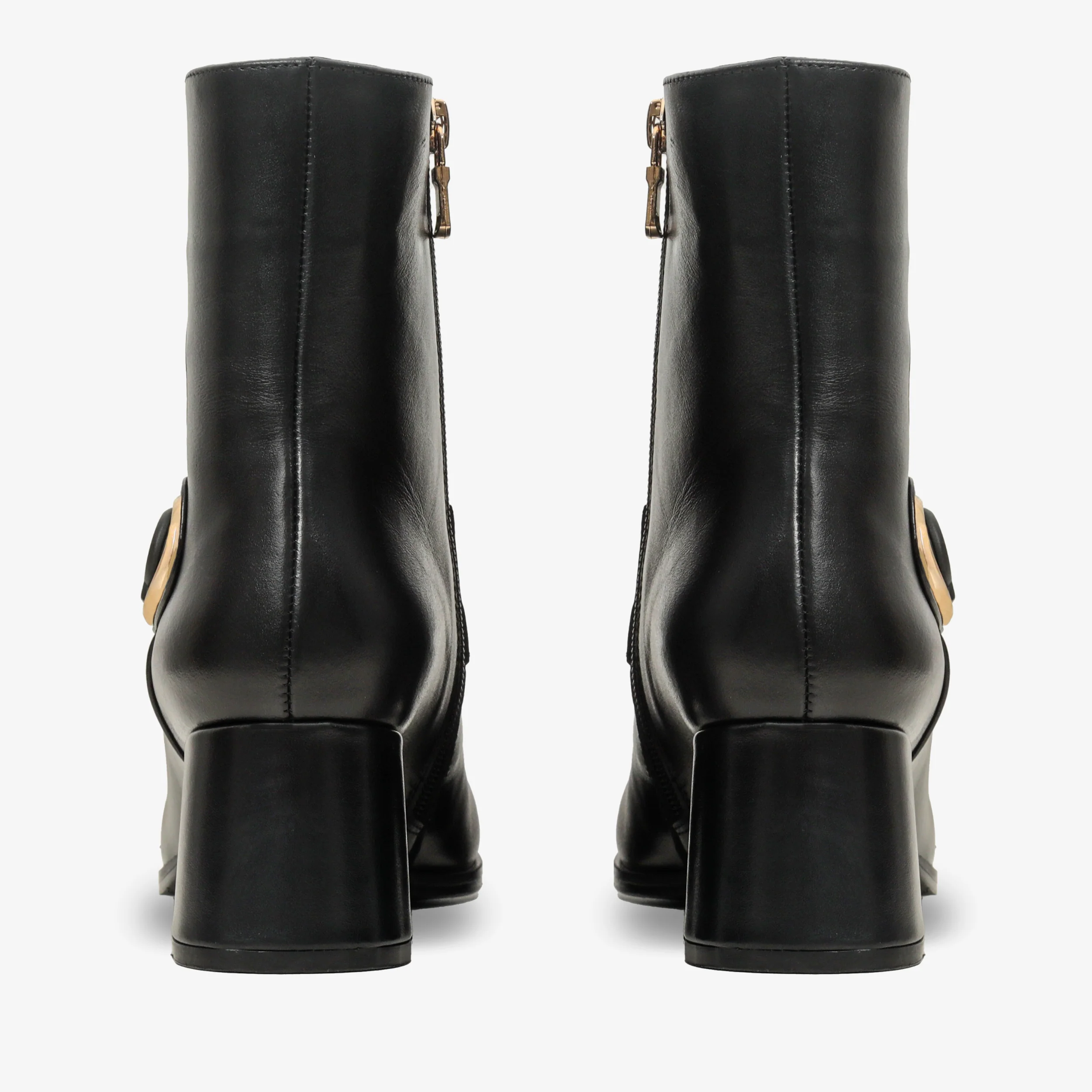 The Windsor Black Leather Block Heel Women Boot - Image 4
