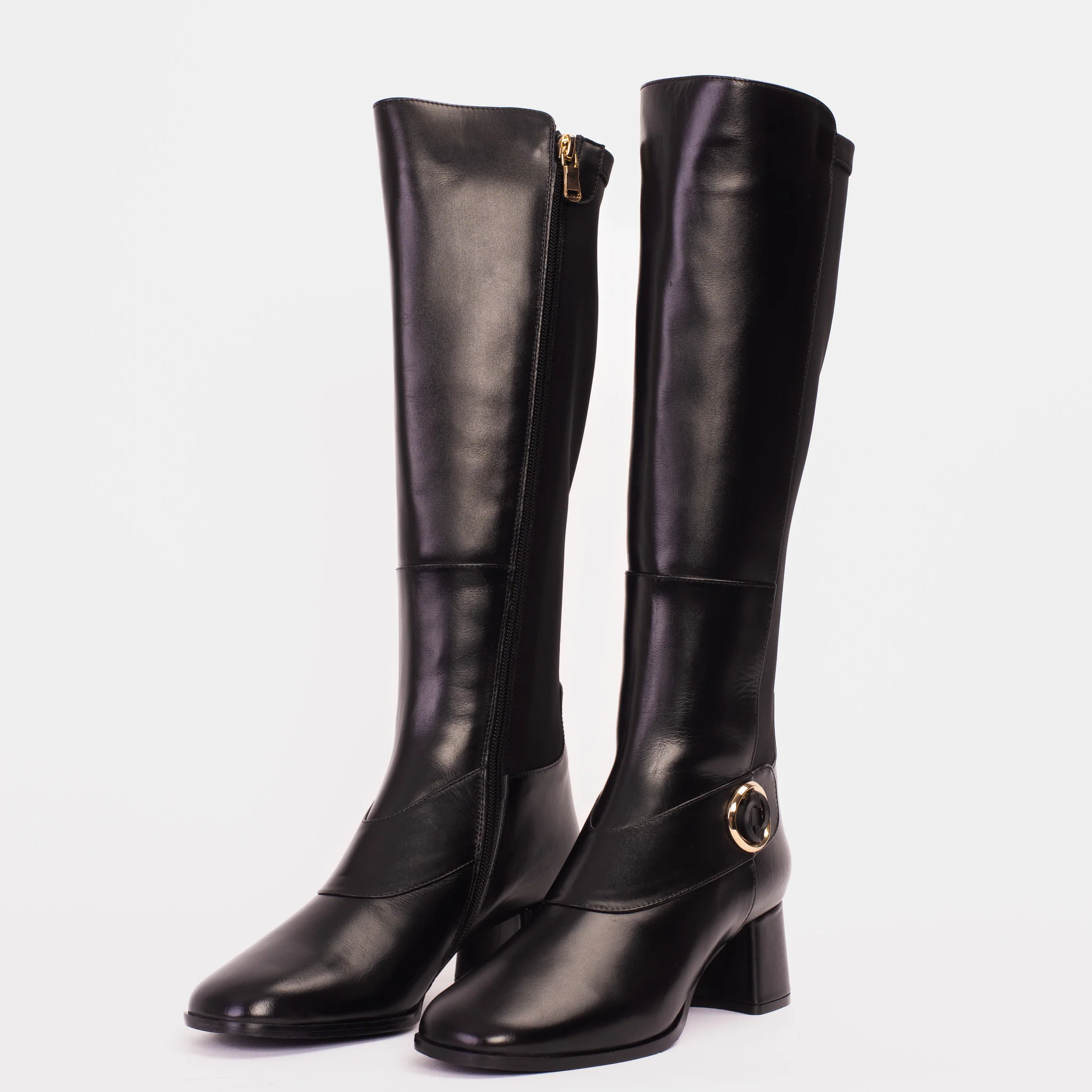 The Windsor Black Leather Knee High Women Boot - Image 3