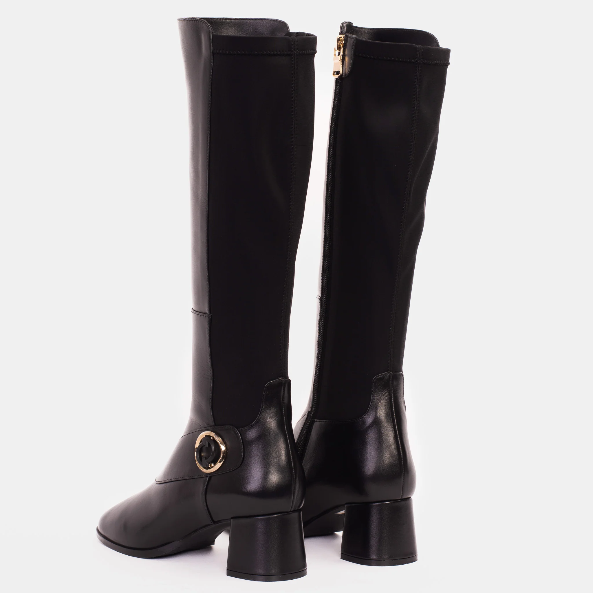 The Windsor Black Leather Knee High Women Boot - Image 5
