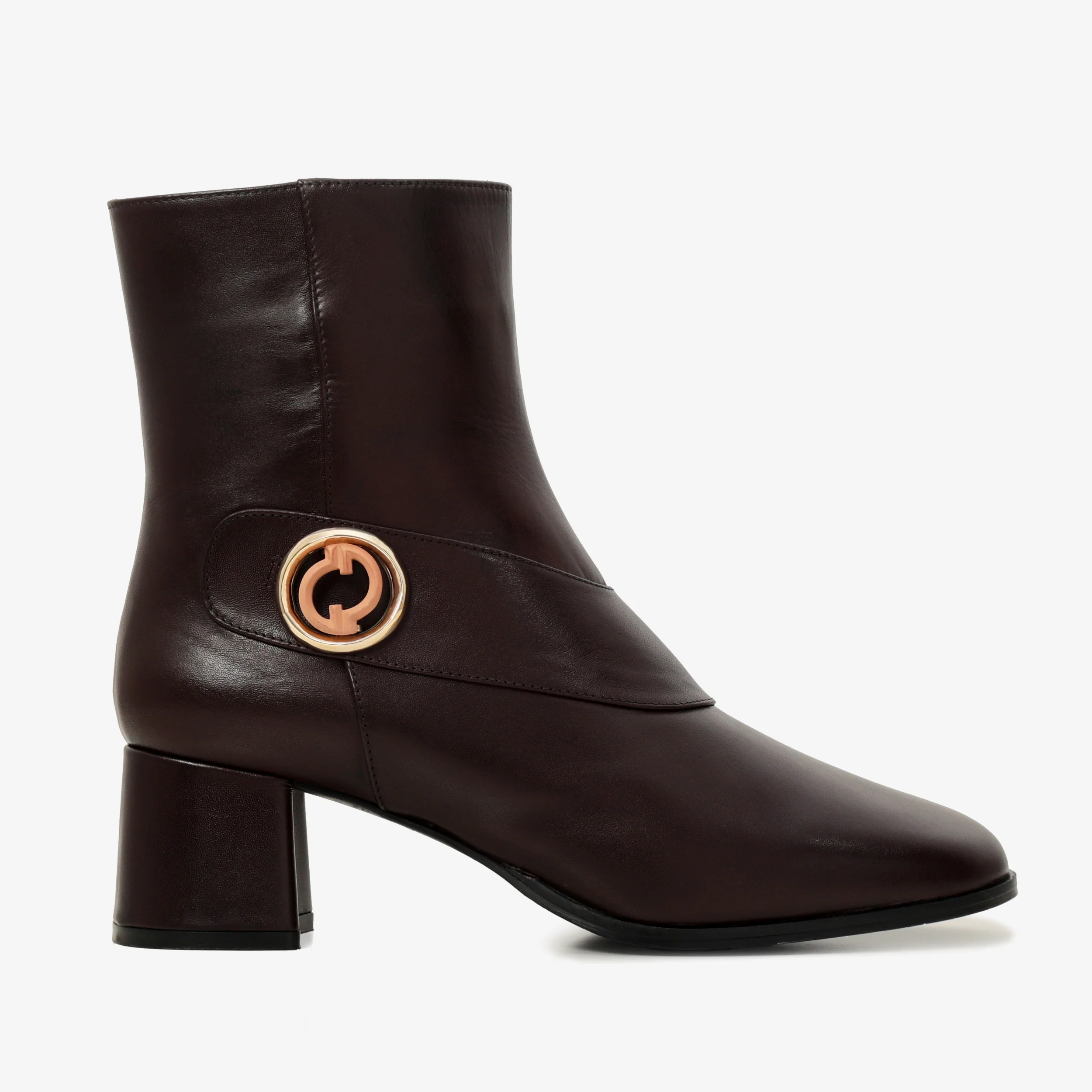 The Windsor Brown Leather Block Heel Women Boot - Image 2