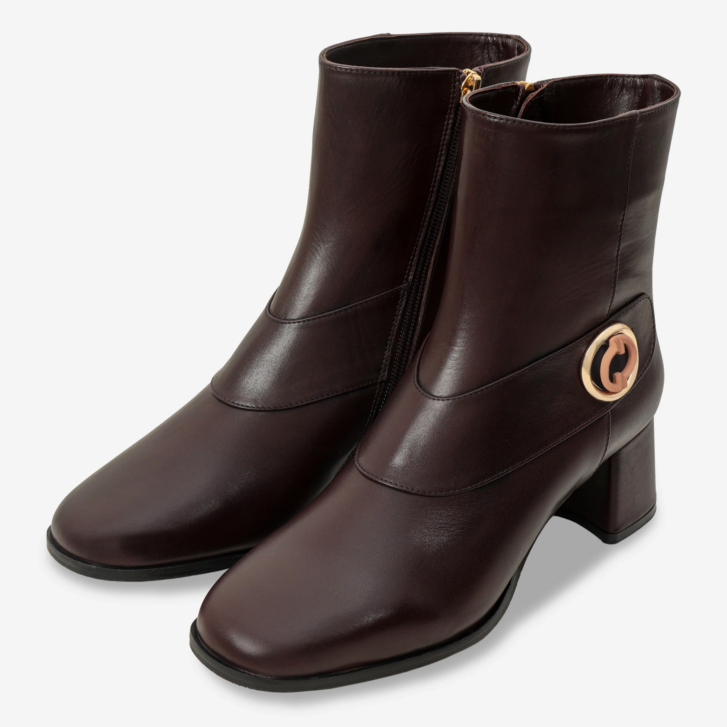 The Windsor Brown Leather Block Heel Women Boot - Image 3