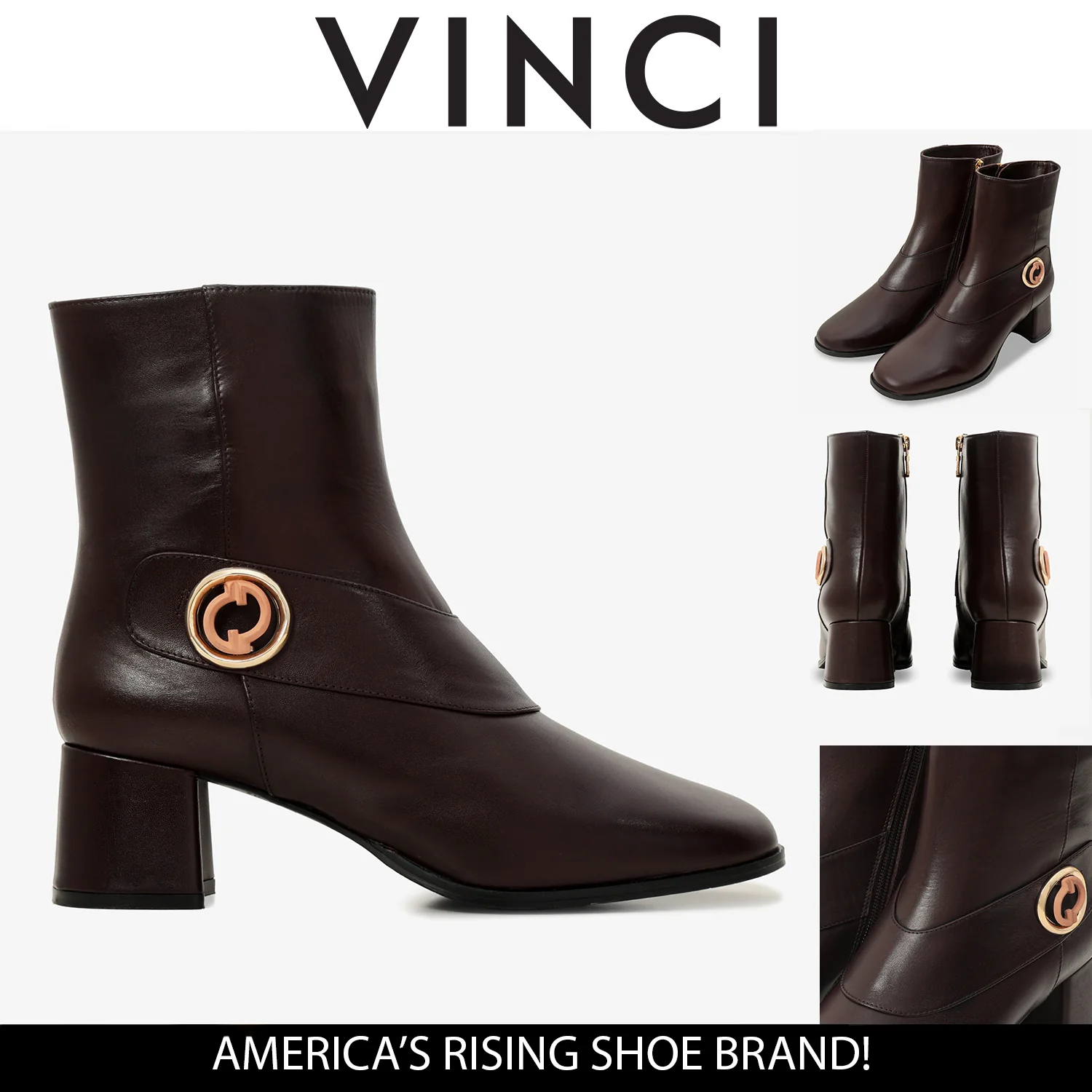 The Windsor Brown Leather Block Heel Women Boot - Image 6