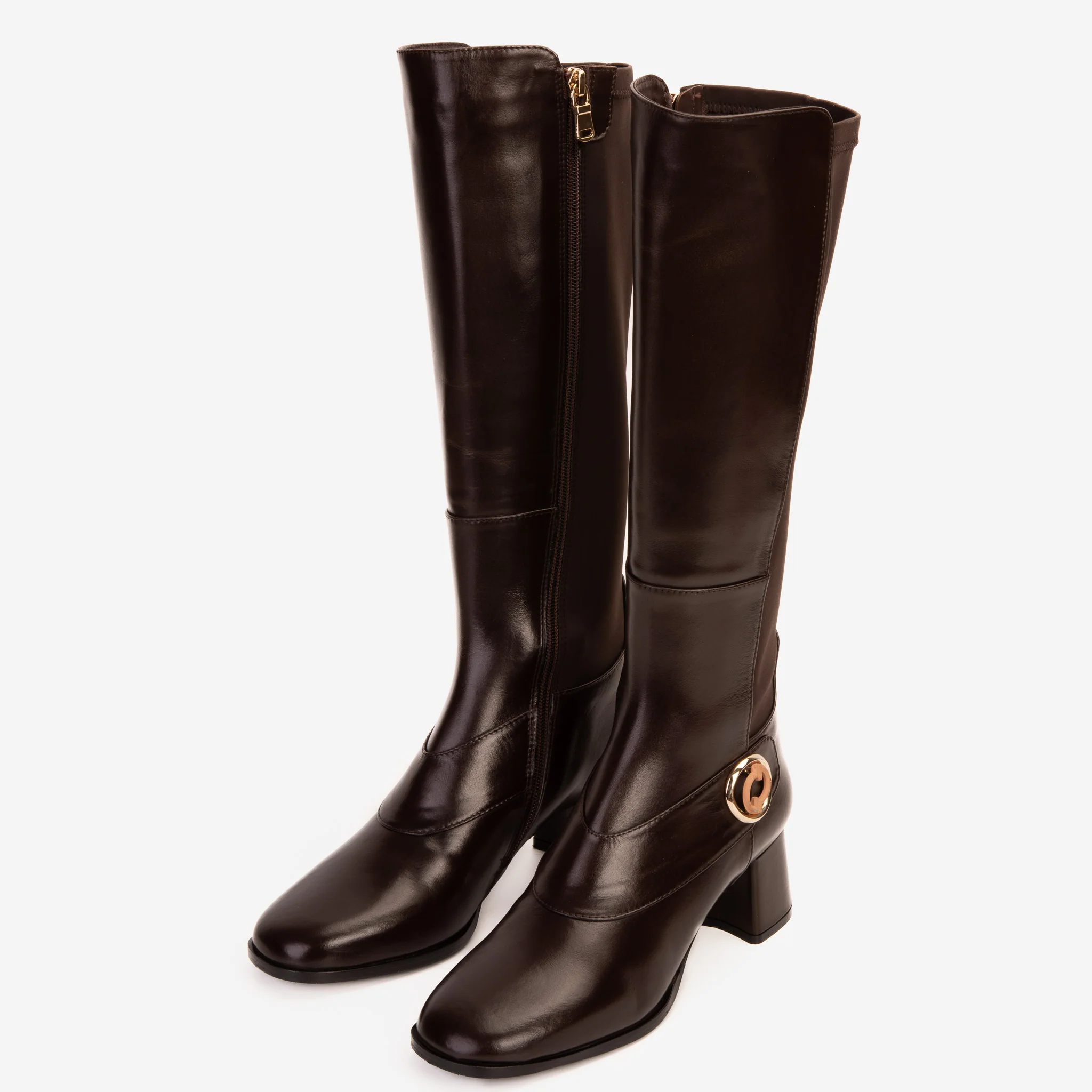 The Windsor Brown Leather Knee High Boot - Image 8