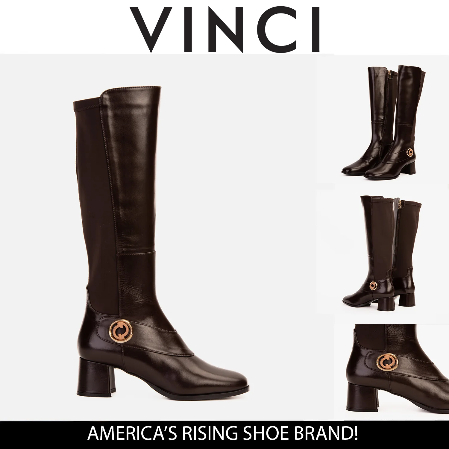 The Windsor Brown Leather Knee High Boot - Image 9