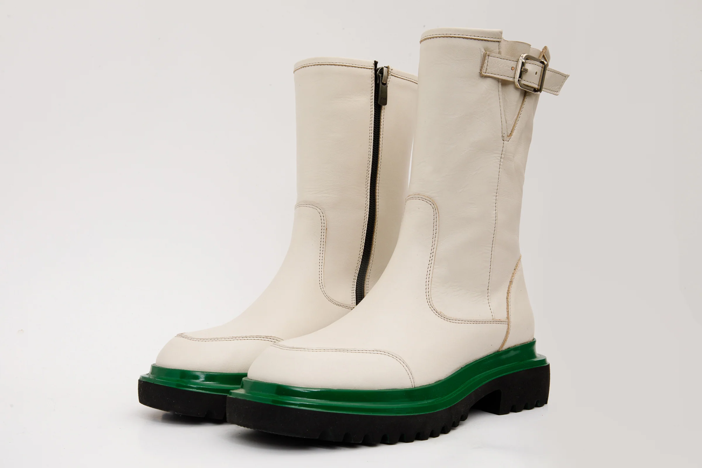 The Yako Cream Leather Mid Calf Women Boot Final Sale! - Image 2