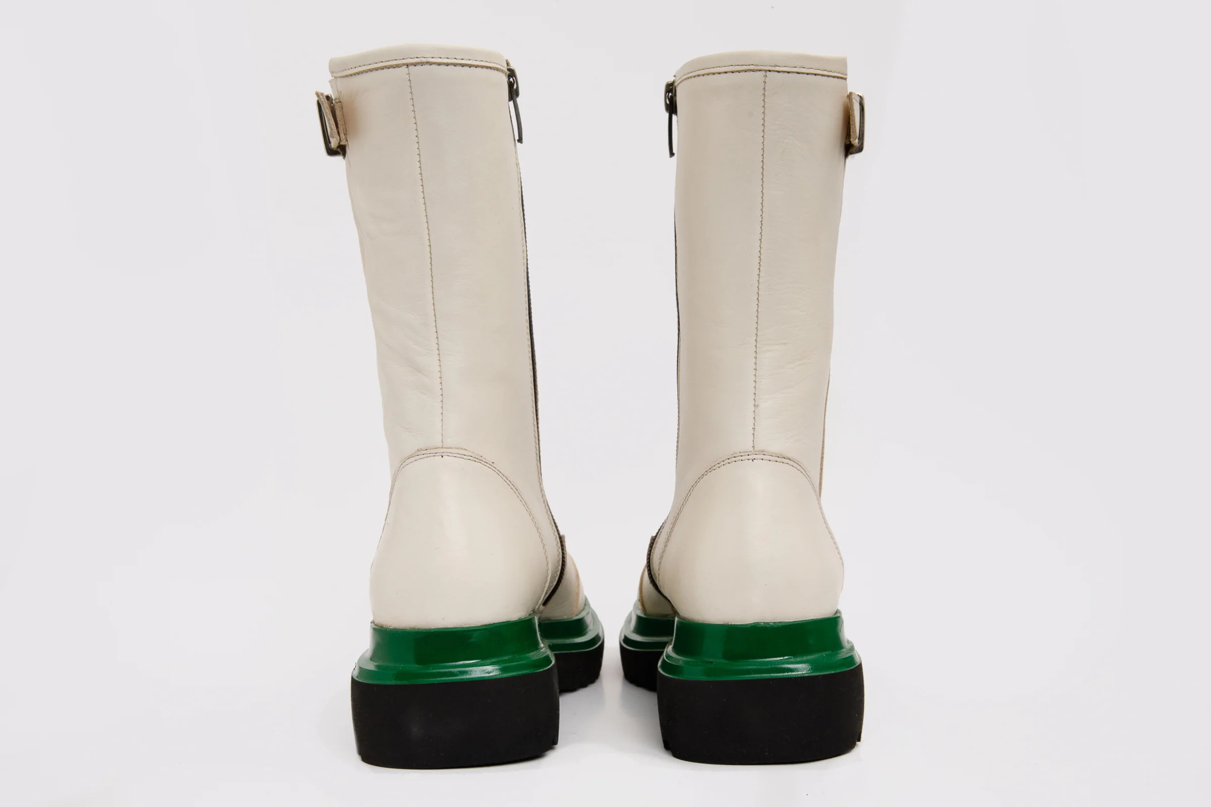 The Yako Cream Leather Mid Calf Women Boot Final Sale! - Image 4