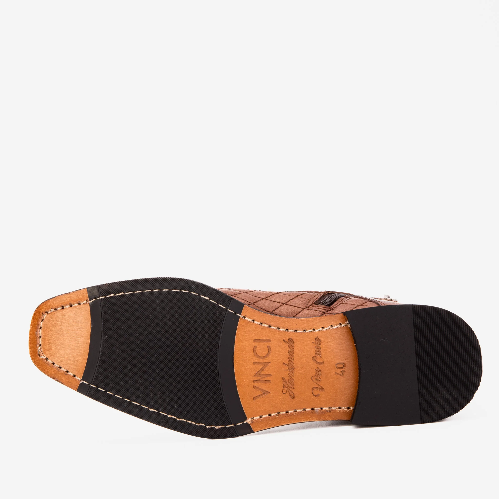 The Zeus Brown Leather Lace-Up Men Boot with a Zipper - Image 11
