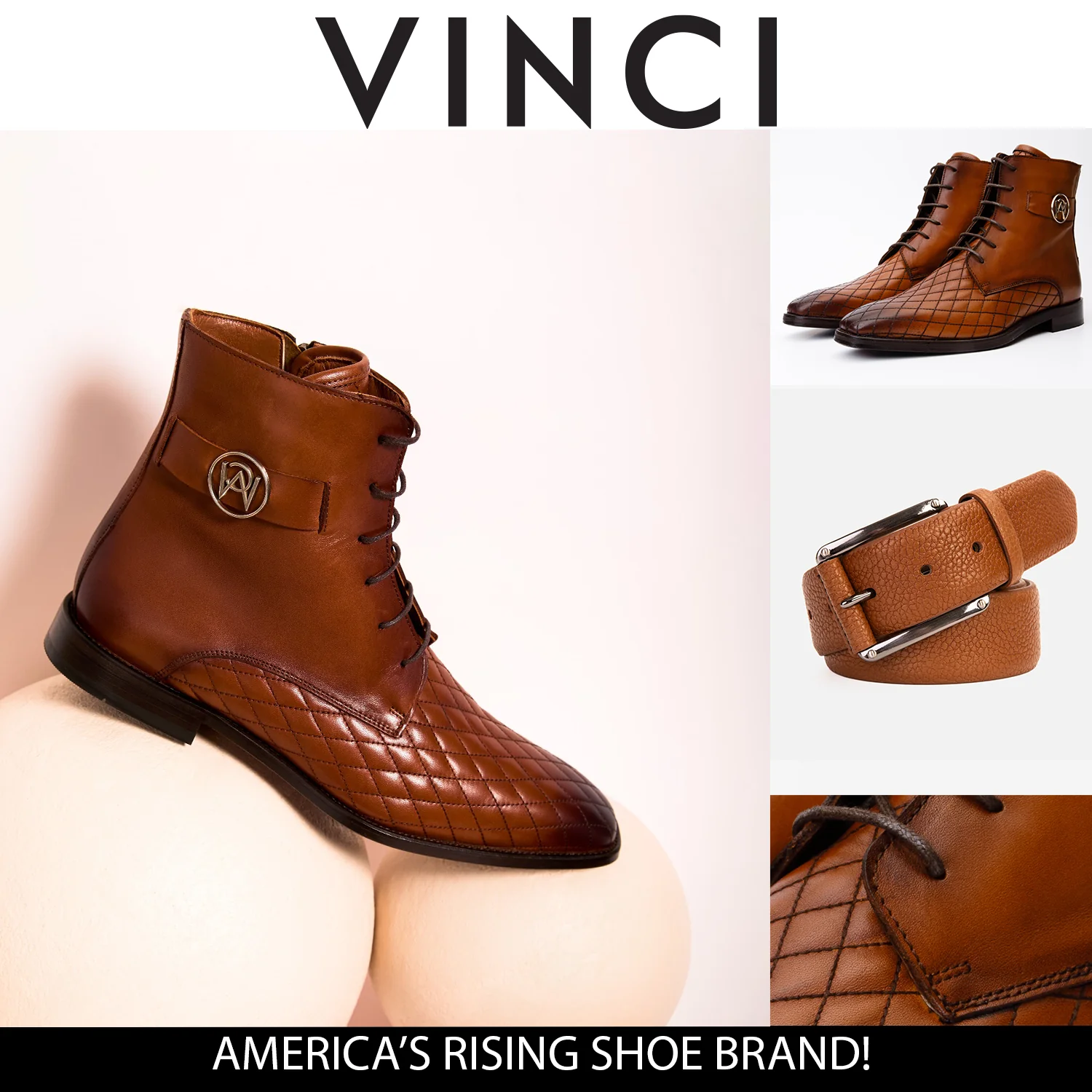 The Zeus Brown Leather Lace-Up Men Boot with a Zipper - Image 13