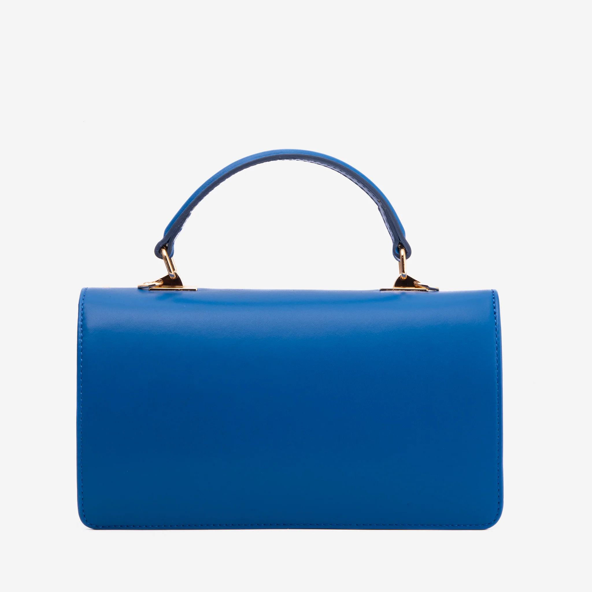 The Zoe Multicolor Tweed & Blue Leather Handbag - Image 3
