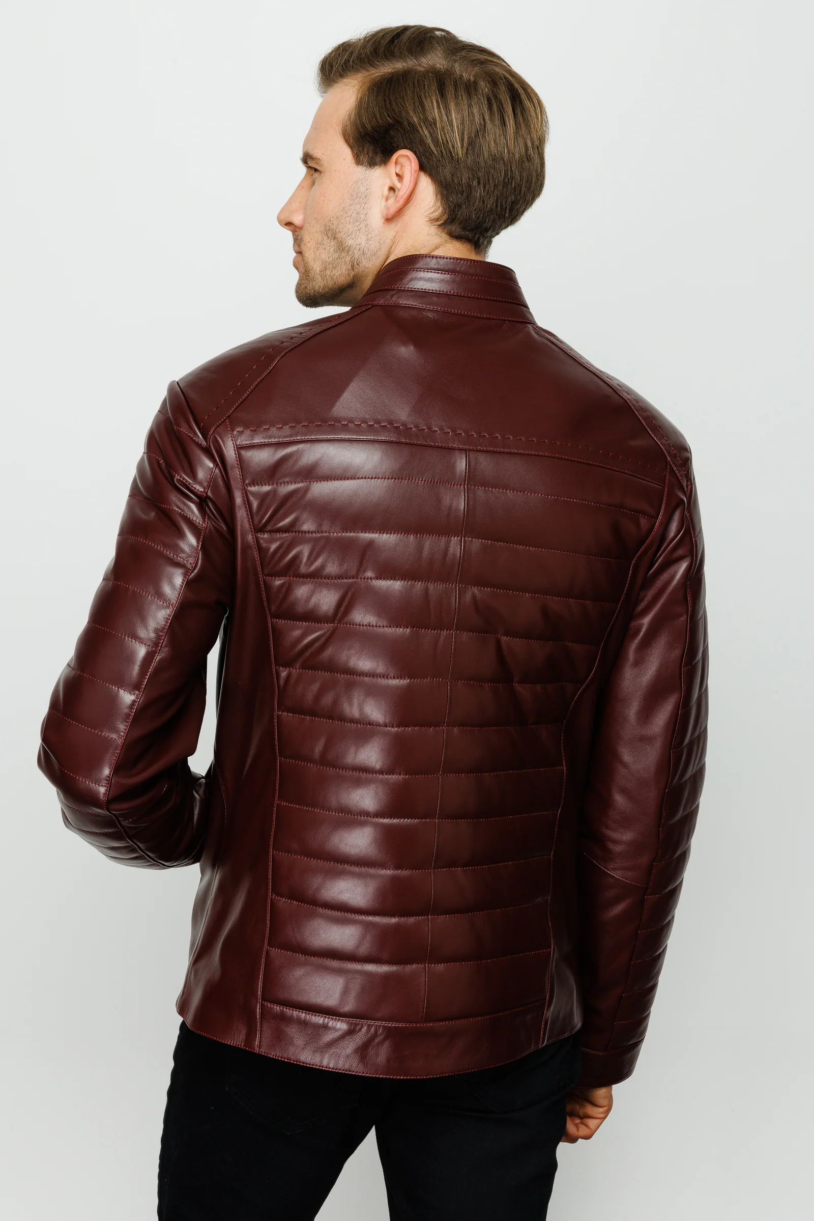 The Wilkerson Burgundy Leather Men Jacket - Image 4