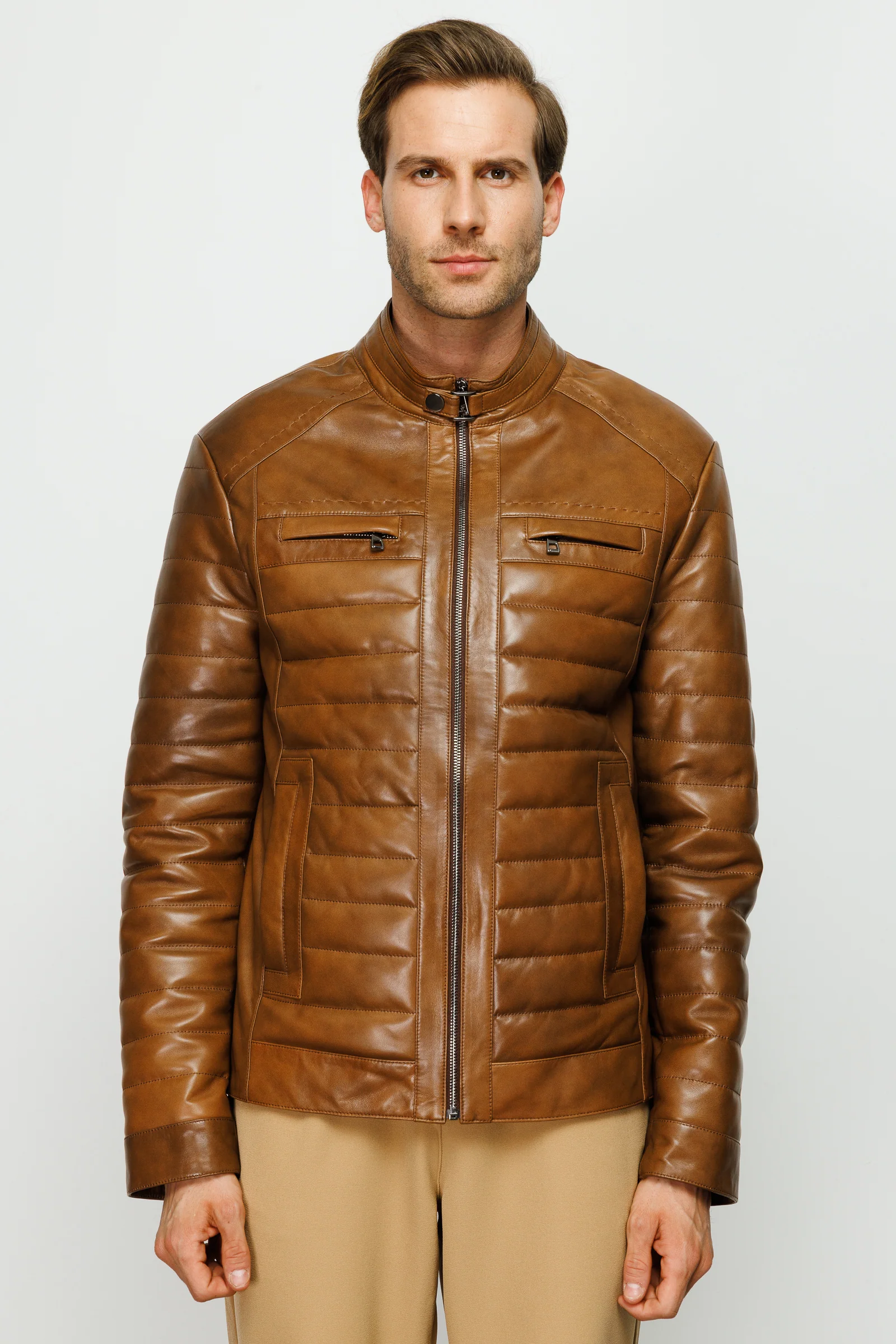 The Wilkerson Tan Leather Men Jacket - Image 10