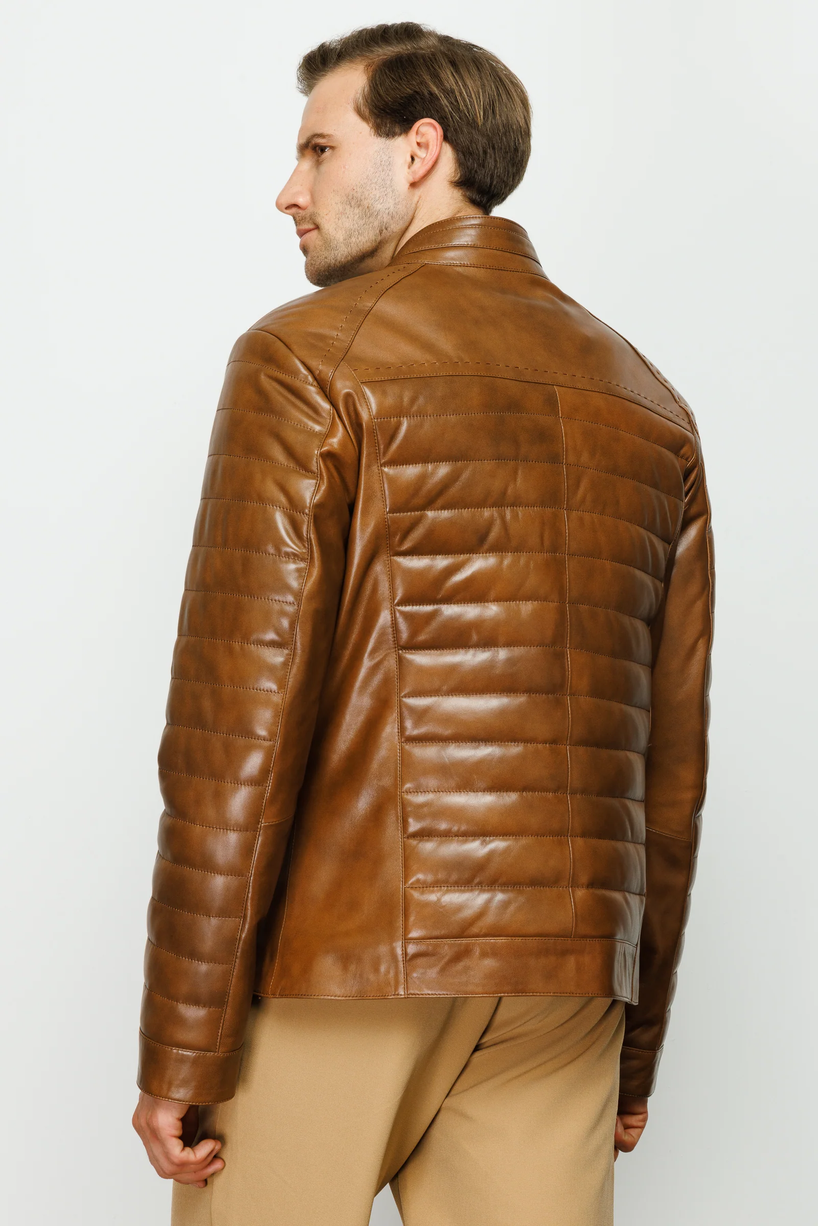 The Wilkerson Tan Leather Men Jacket - Image 11