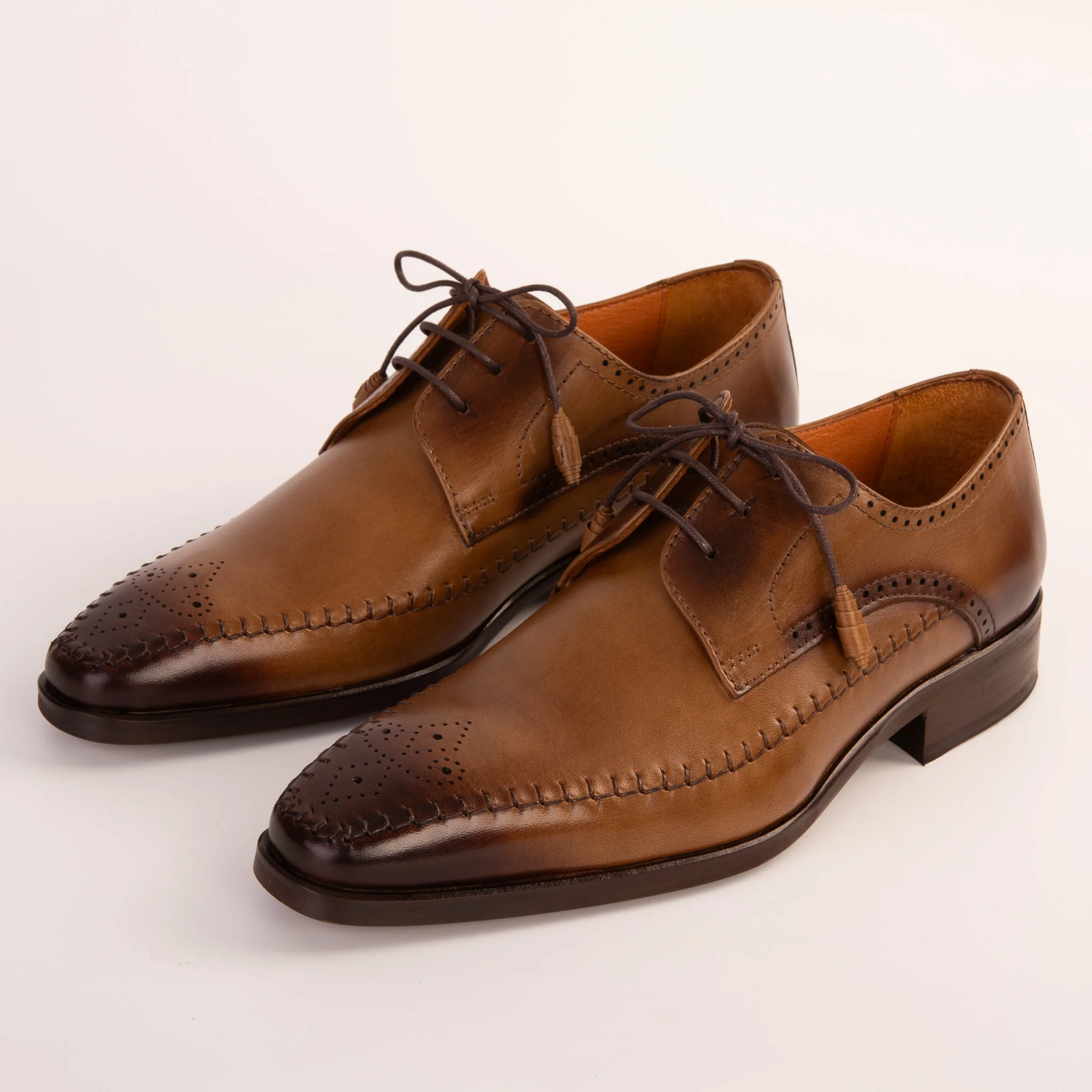 The Moon Tan Leather Derby Men Shoe - Image 7