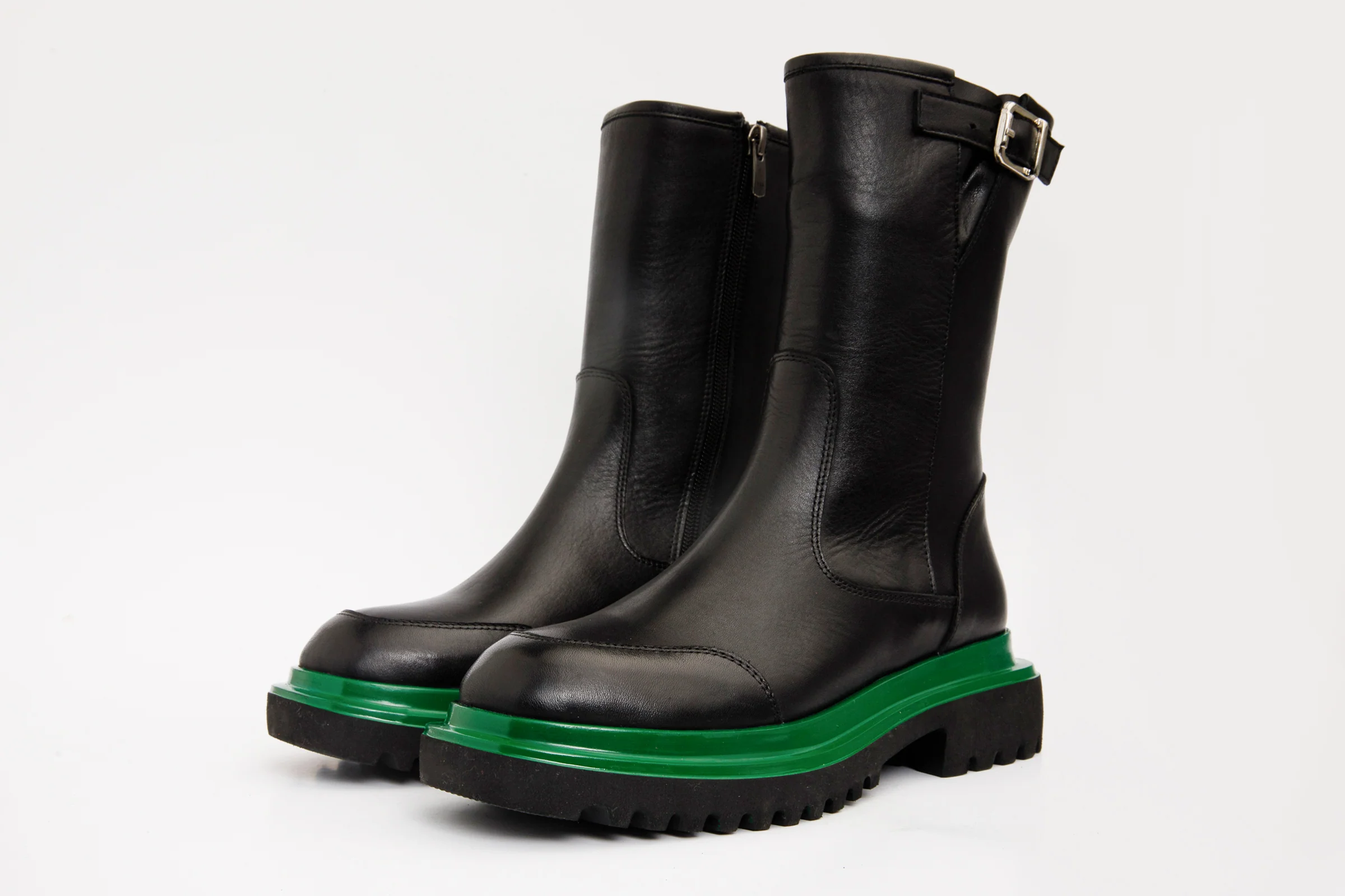 The Yako Black Leather Mid Calf Women Boot Final Sale! - Image 2